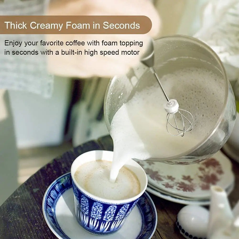 Black Rechargeable Electric Milk Frother Handheld (3 Speeds) Wholesale Hub
