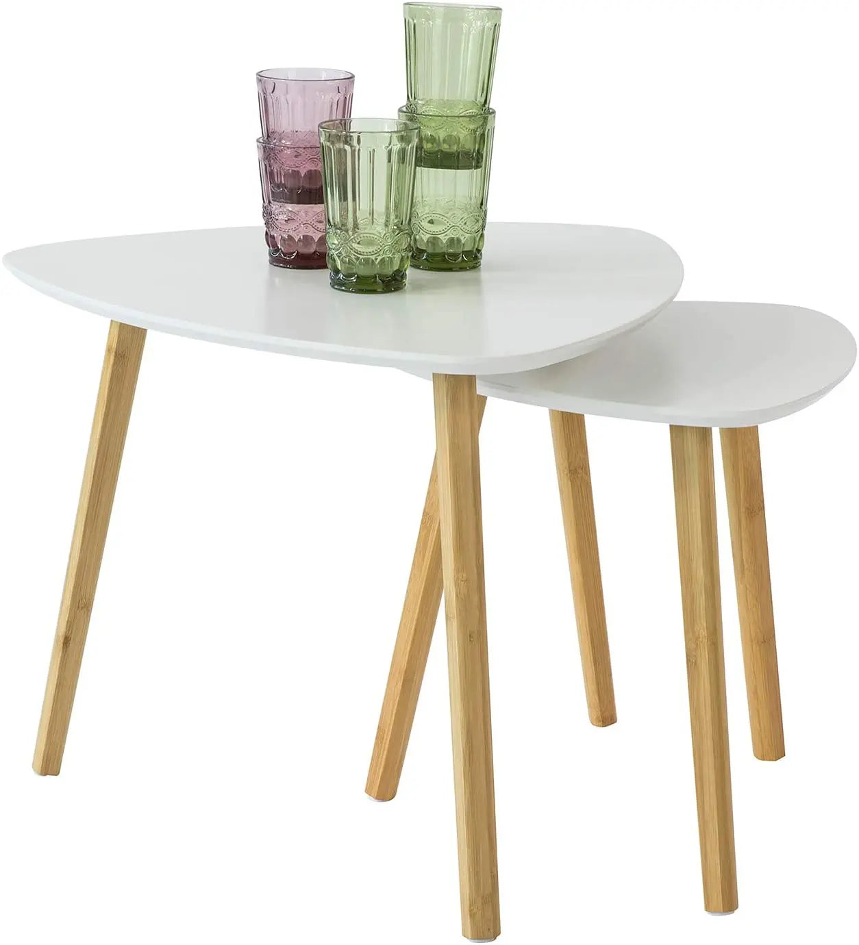 Set of 2 White Side Nesting Tables Wholesale Hub