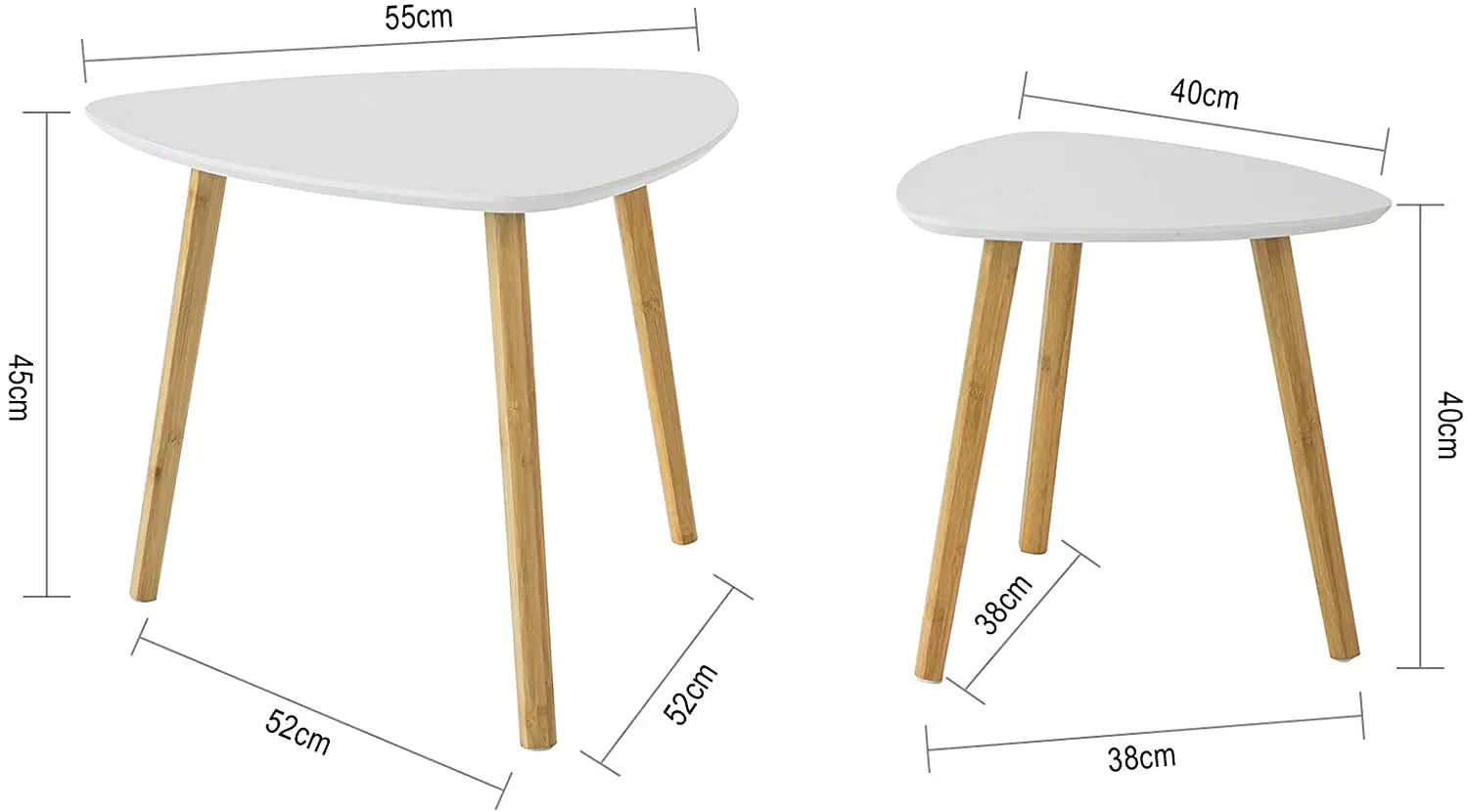 Set of 2 White Side Nesting Tables Wholesale Hub