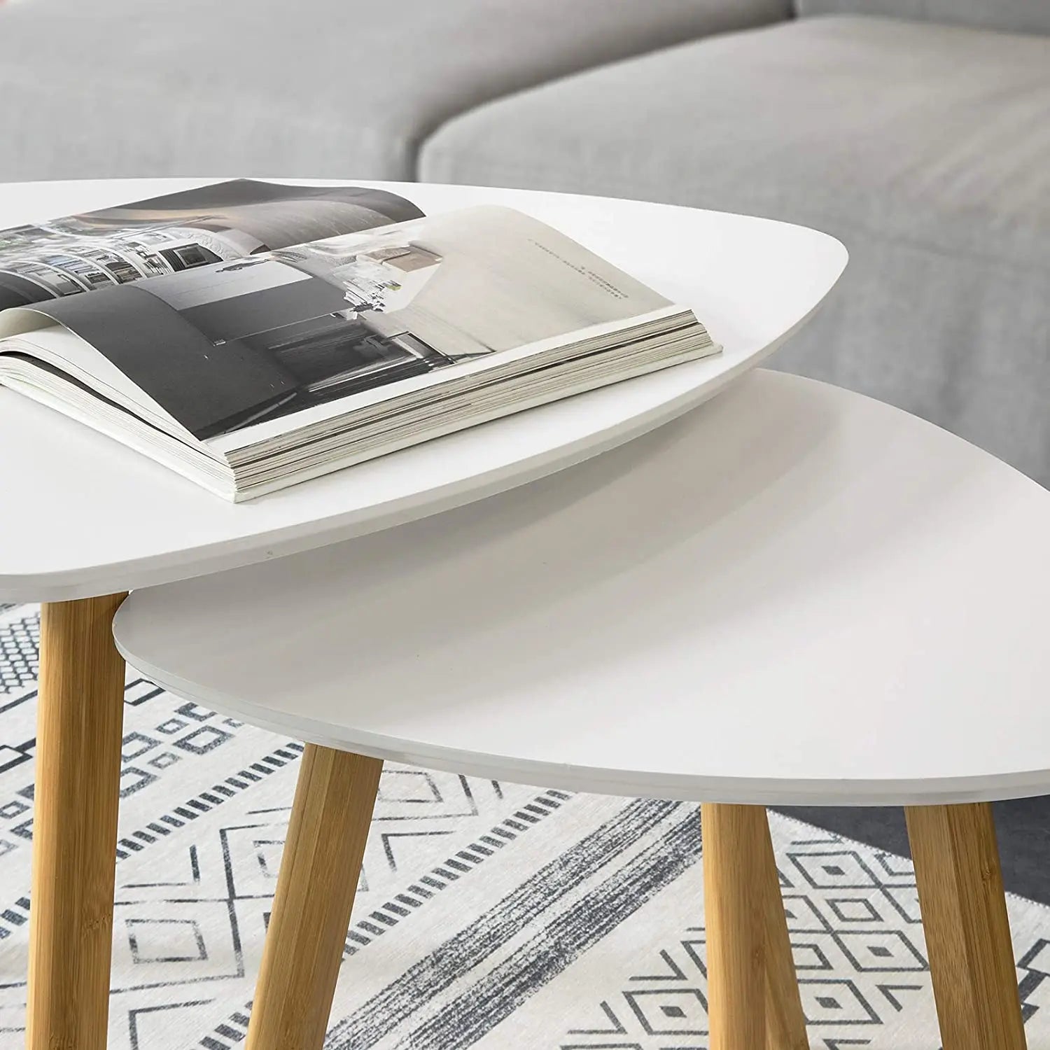 Set of 2 White Side Nesting Tables Wholesale Hub