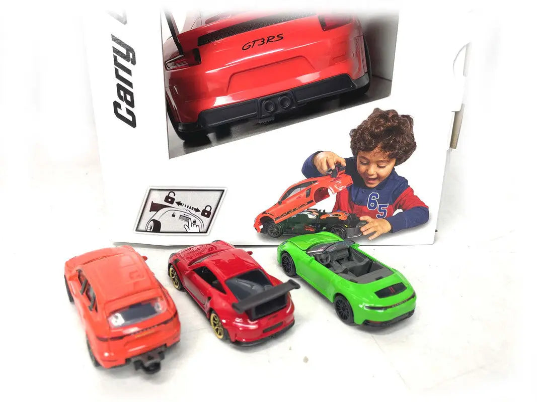 Majorette Porsche 911 GT3 RS Carry Case Playset including 4x Diecast Model Cars Wholesale Hub