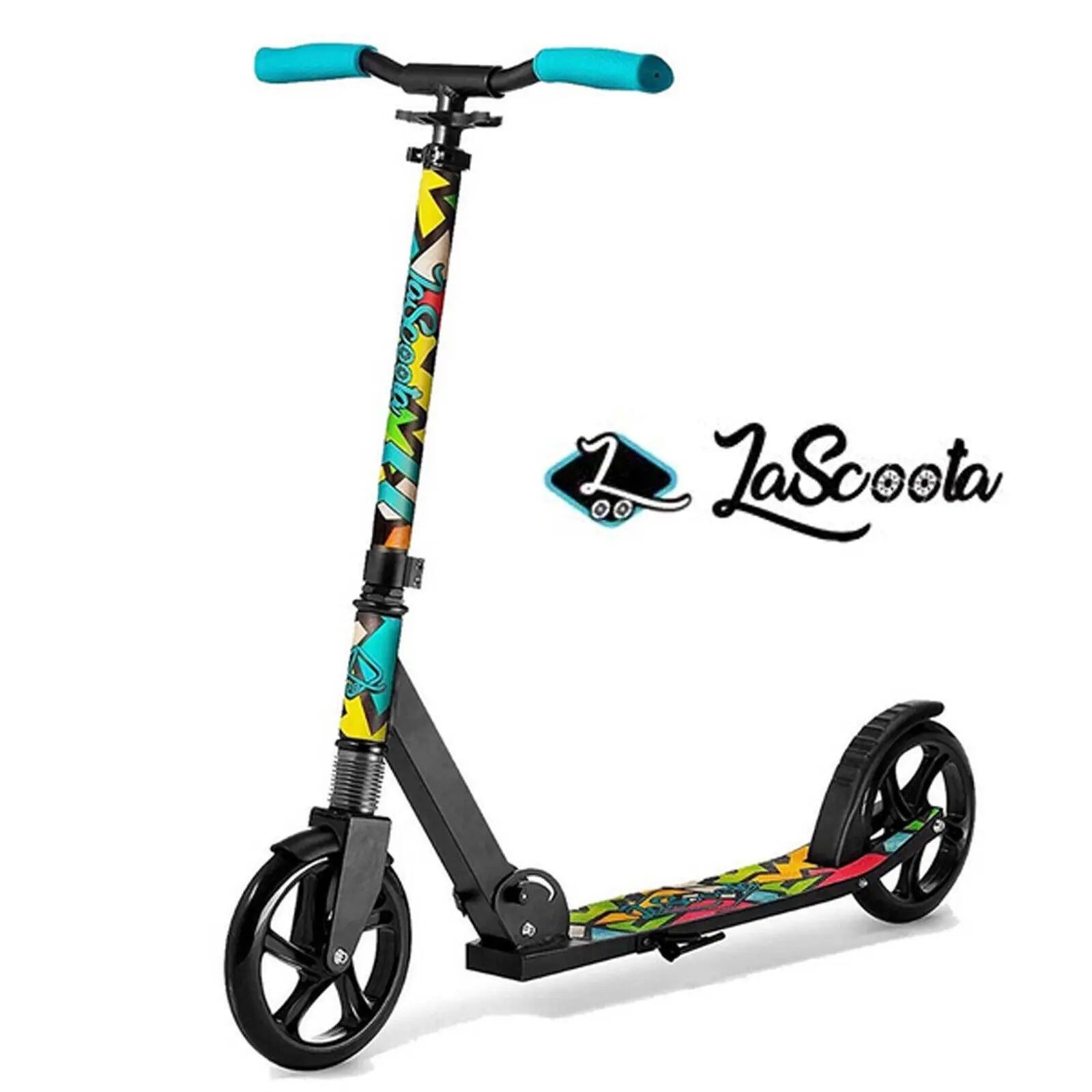 Lascoota Pulse Kick Push Commuter Scooter Teen Adult Graphic Black Wholesale Hub