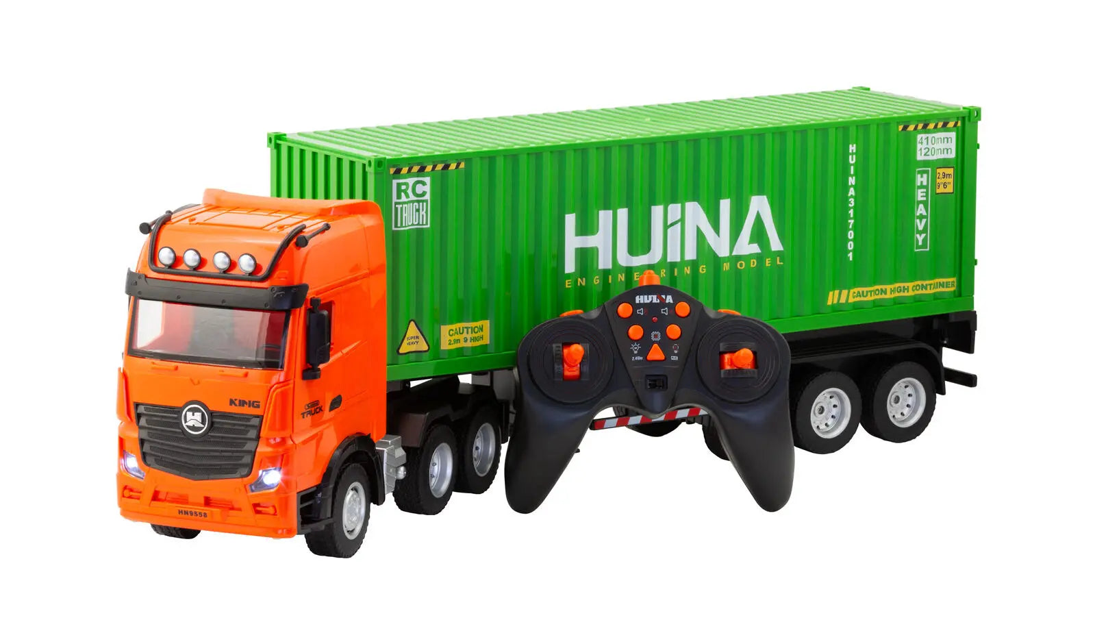 1:18 Scale 9-Channel Alloy Remote Control Container Truck with Lights & Sound for Indoor Play Wholesale Hub