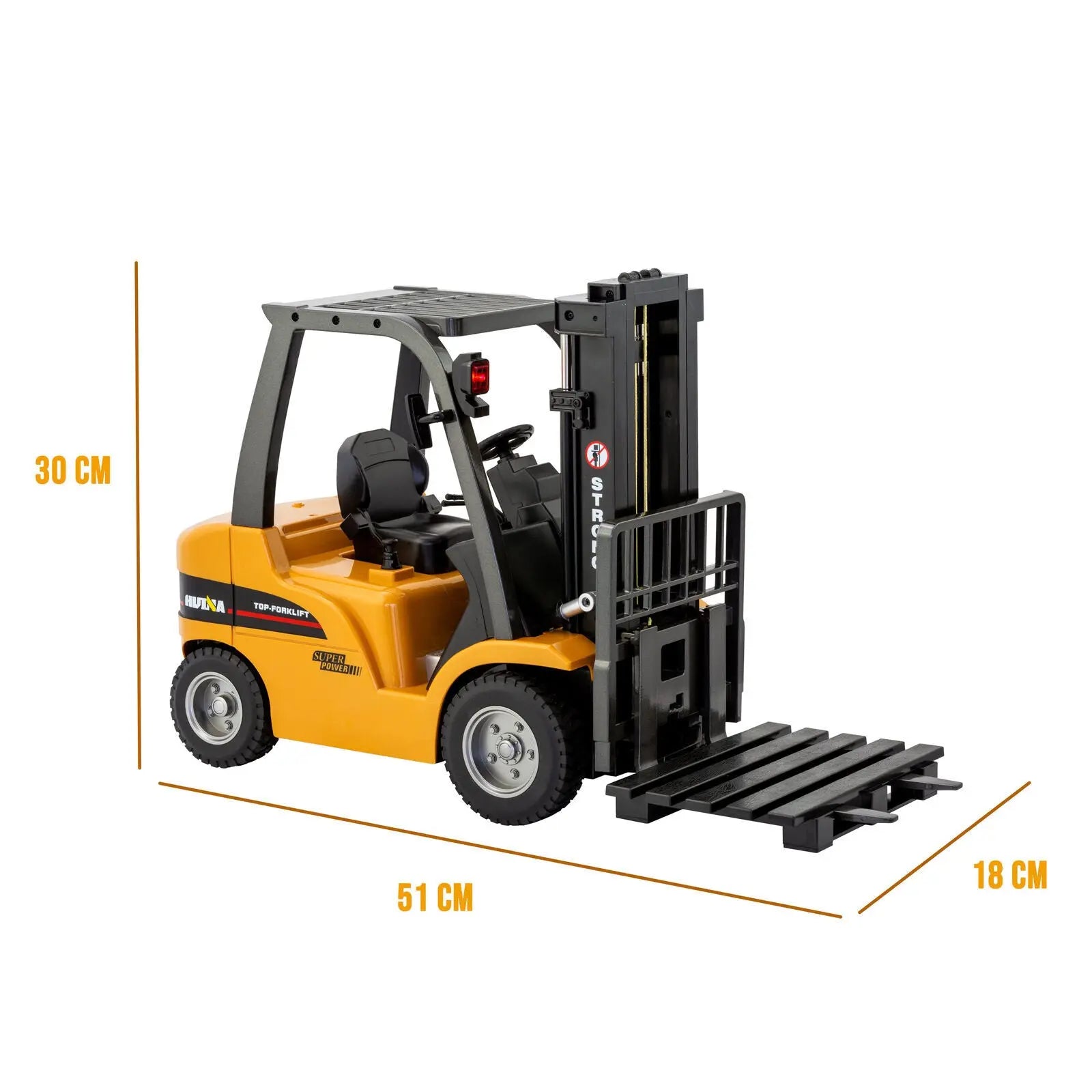 1:10 Scale 2.4G 8-Channel Metal Remote Control Forklift Construction Vehicle with Lifting Function & Sound Wholesale Hub