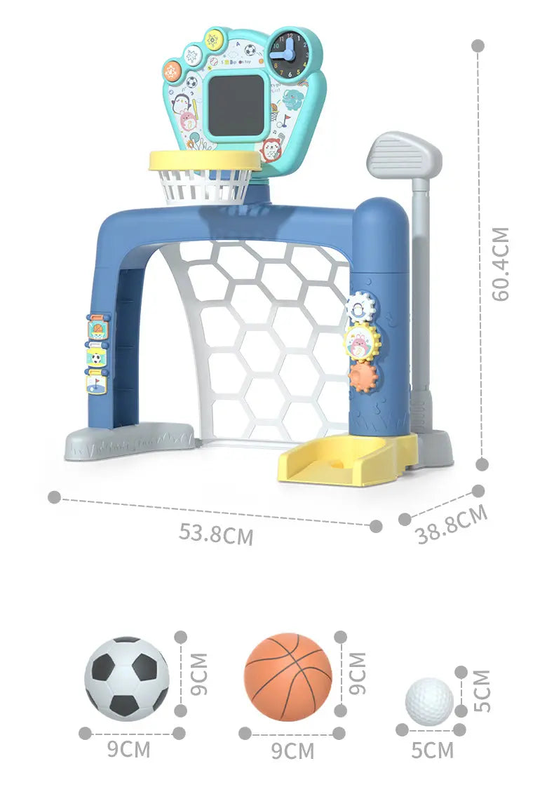 Sports World 3-in-1 Adjustable Indoor basketball, Soccer Goal, and Golf Set Wholesale Hub