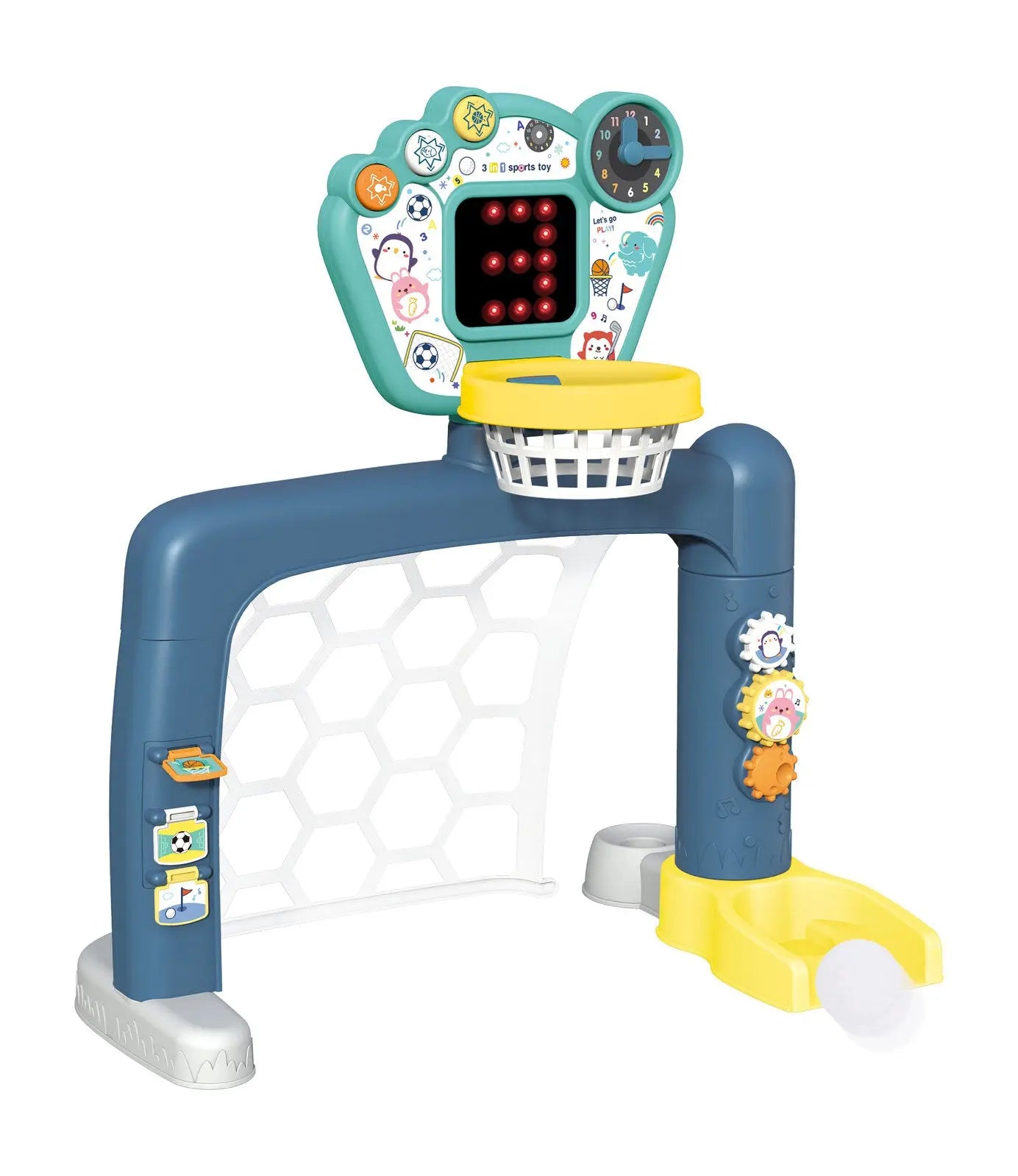 Sports World 3-in-1 Adjustable Indoor basketball, Soccer Goal, and Golf Set Wholesale Hub