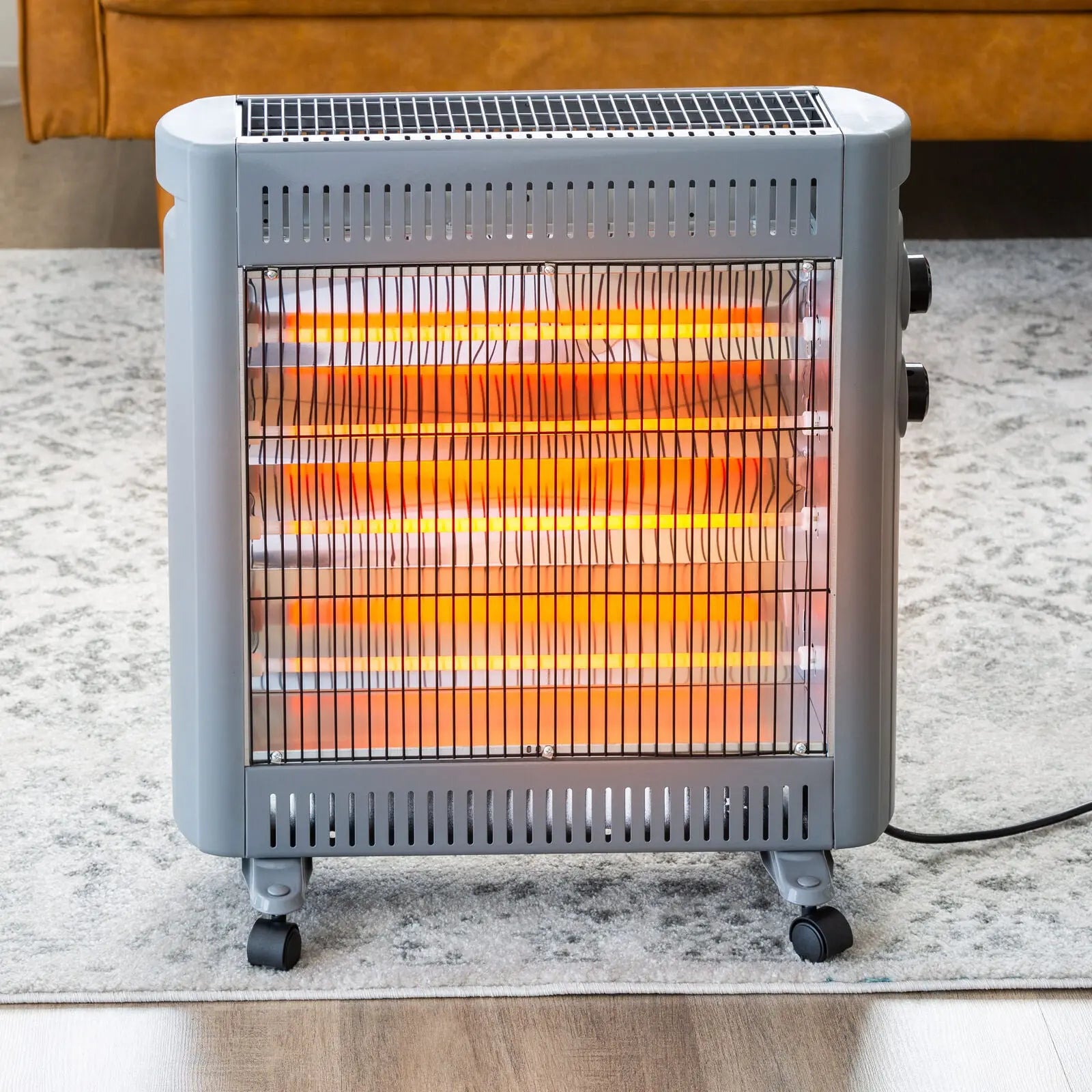 2200W Quartz Infrared Radiant Heater with Adjustable Thermostat and 2 Power Settings Wholesale Hub