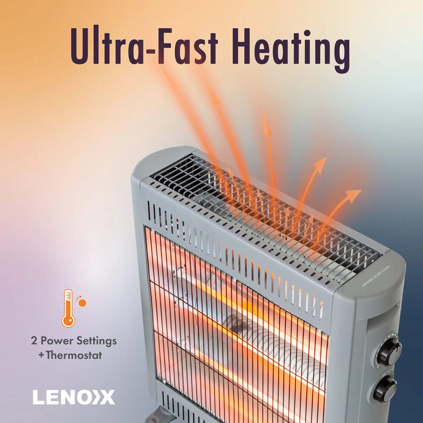 2200W Quartz Infrared Radiant Heater with Adjustable Thermostat and 2 Power Settings Wholesale Hub