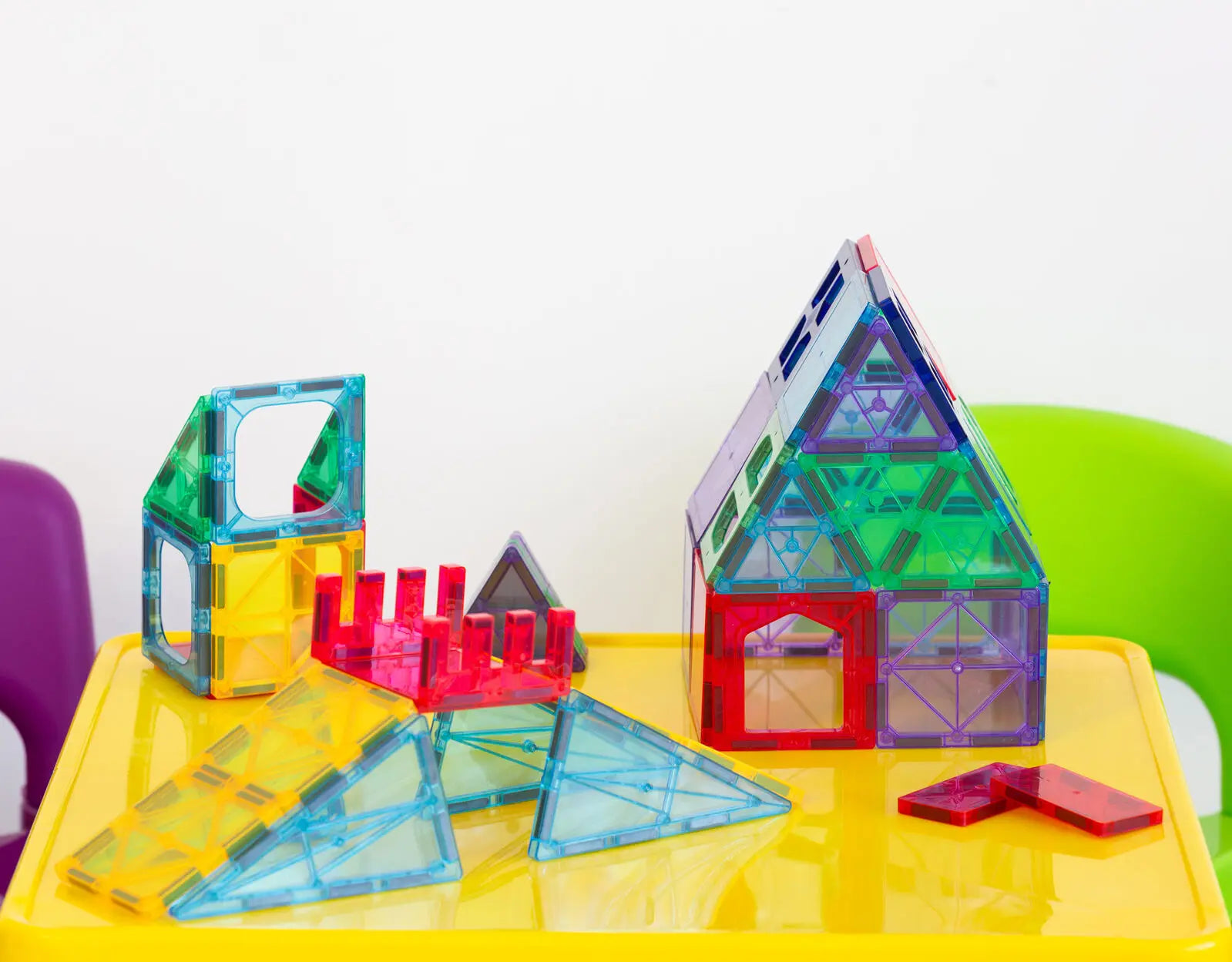 48 Pcs non-toxic STEM Educational, Durable Magnetic Tiles/Puzzle with Storage Bag Wholesale Hub