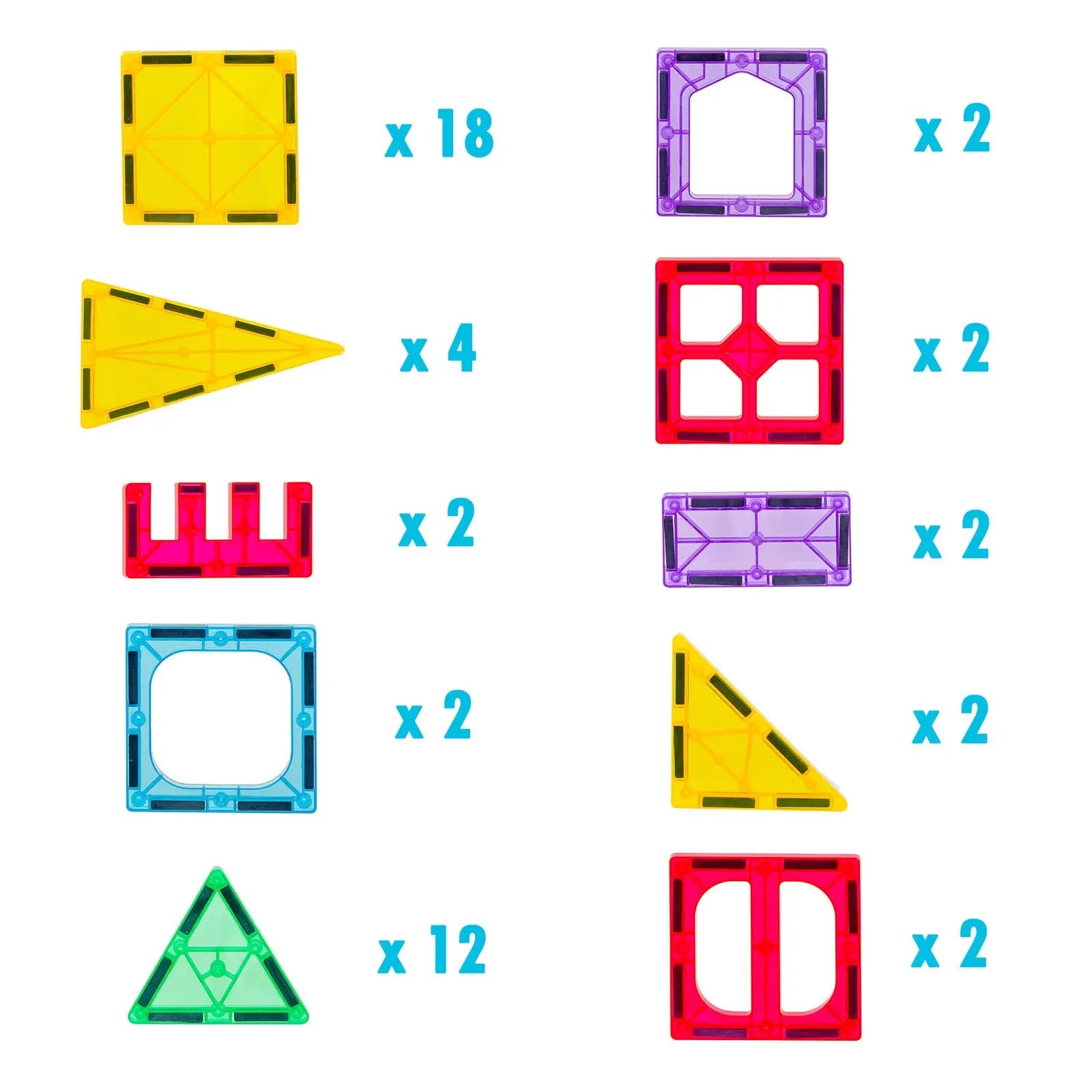 48 Pcs non-toxic STEM Educational, Durable Magnetic Tiles/Puzzle with Storage Bag Wholesale Hub
