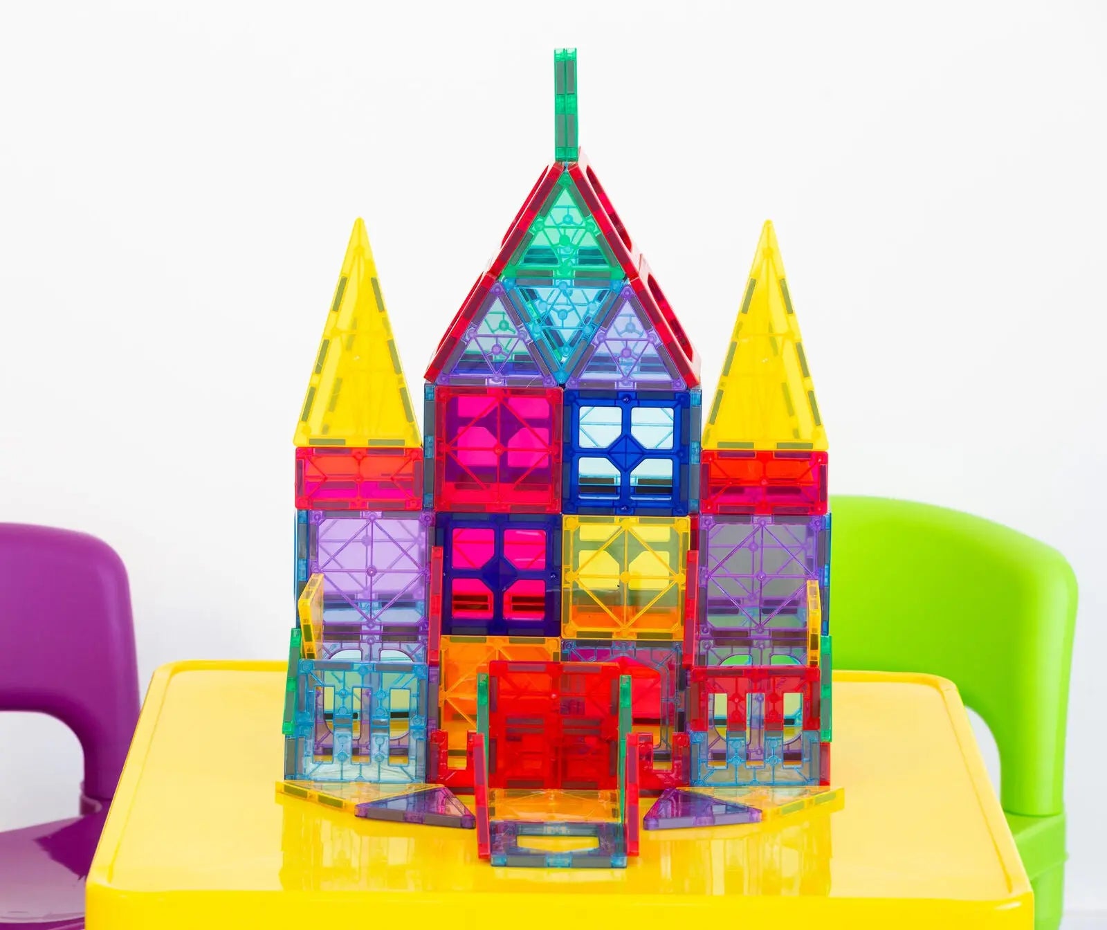 78 Pcs non-toxic STEM Educational, Durable Magnetic Tiles/Puzzle with Storage Bag Wholesale Hub