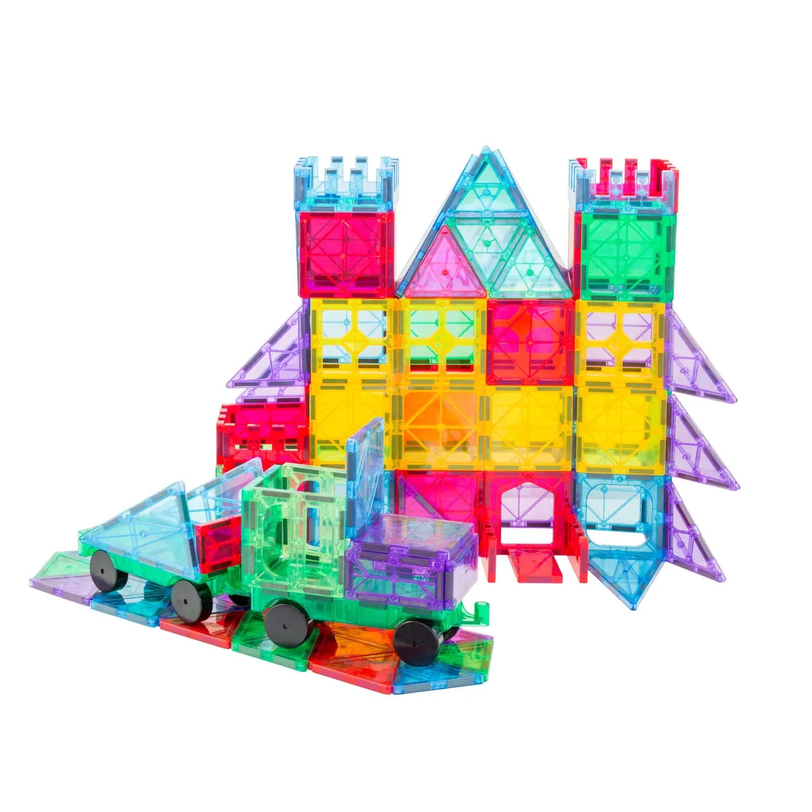 120 Pcs non-toxic STEM Educational, Durable Magnetic Tiles/Puzzle with Storage Bag Wholesale Hub