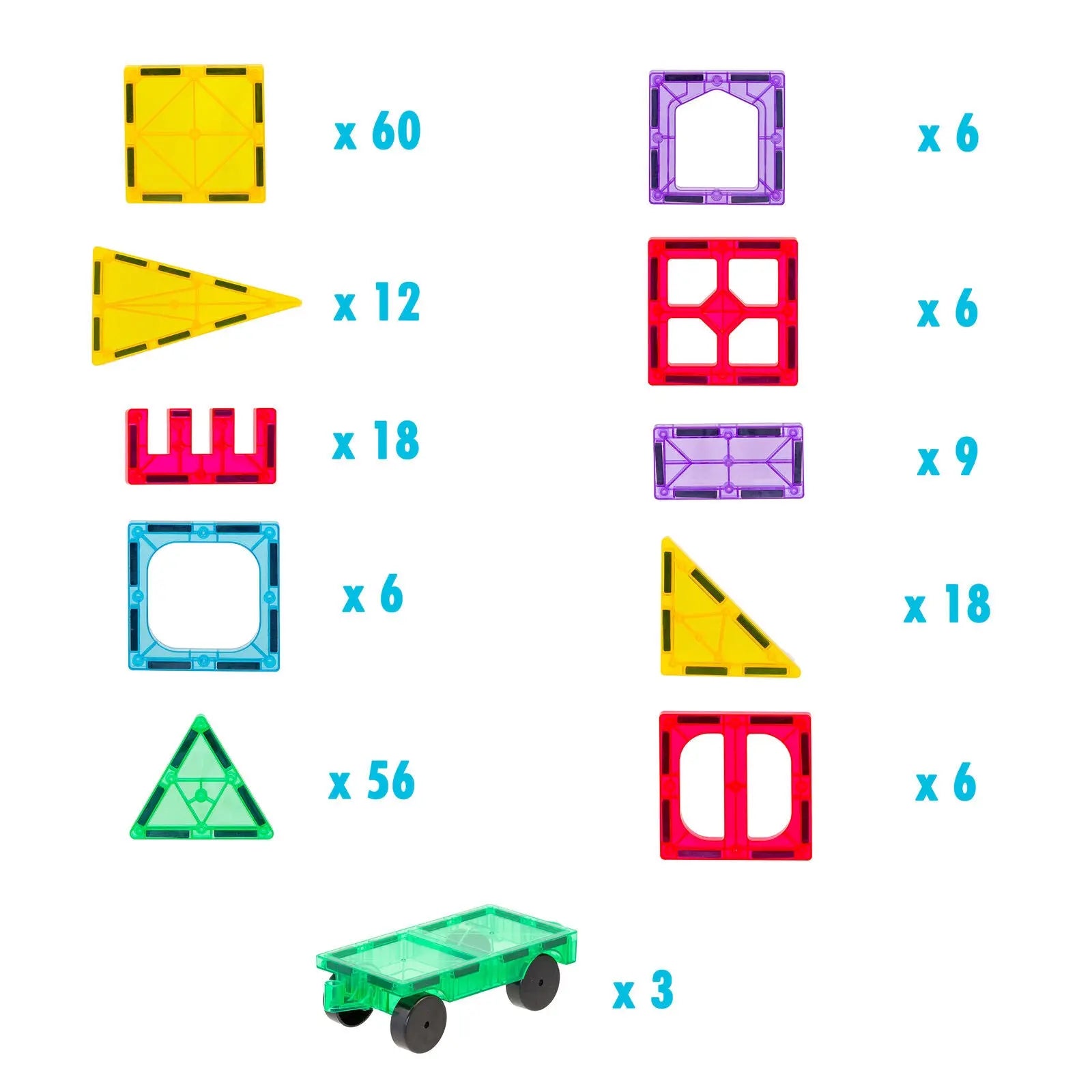 200 Pcs non-toxic STEM Educational, Durable Magnetic Tiles/Puzzle with Storage Bag Wholesale Hub