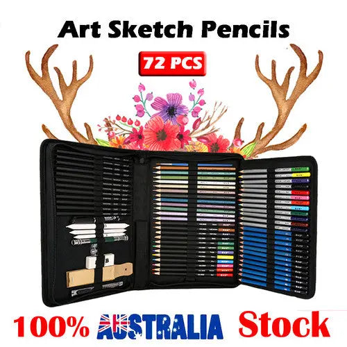 72pcs Professional Drawing Artist Kit Set Pencils and Sketch Charcoal Art Tools Wholesale Hub