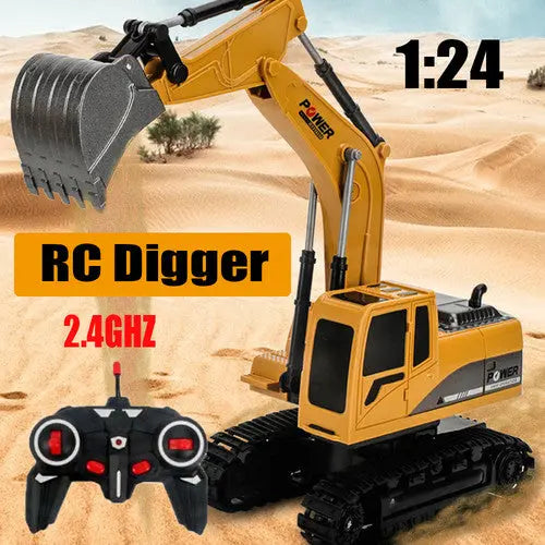 1:24 RC Digger Remote Control Excavator Construction Truck Vehicle RC Toys 6CH Wholesale Hub