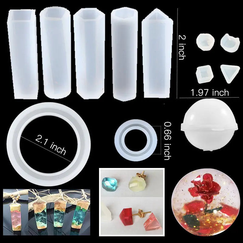 93Pcs/Set Resin Mold Epoxy Resin Mold Dropper Spoon Powder Set Kit Craft Tool Wholesale Hub