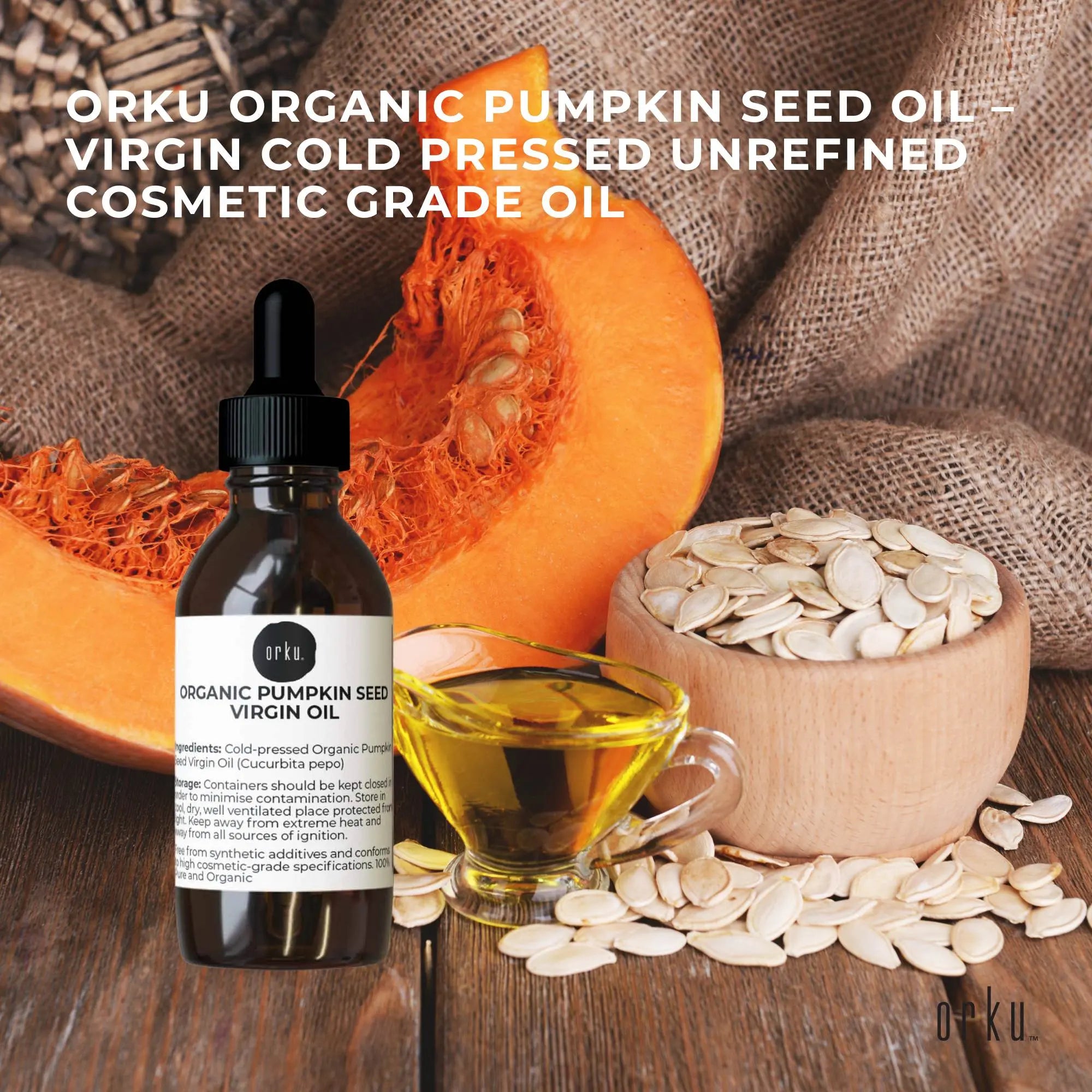 Orku 25ml Organic Pumpkin Seed Oil – Virgin Cold Pressed Unrefined Cosmetic Grade Wholesale Hub