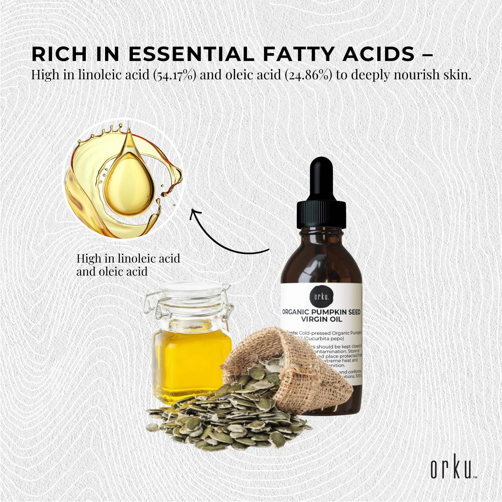 Orku 25ml Organic Pumpkin Seed Oil – Virgin Cold Pressed Unrefined Cosmetic Grade Wholesale Hub
