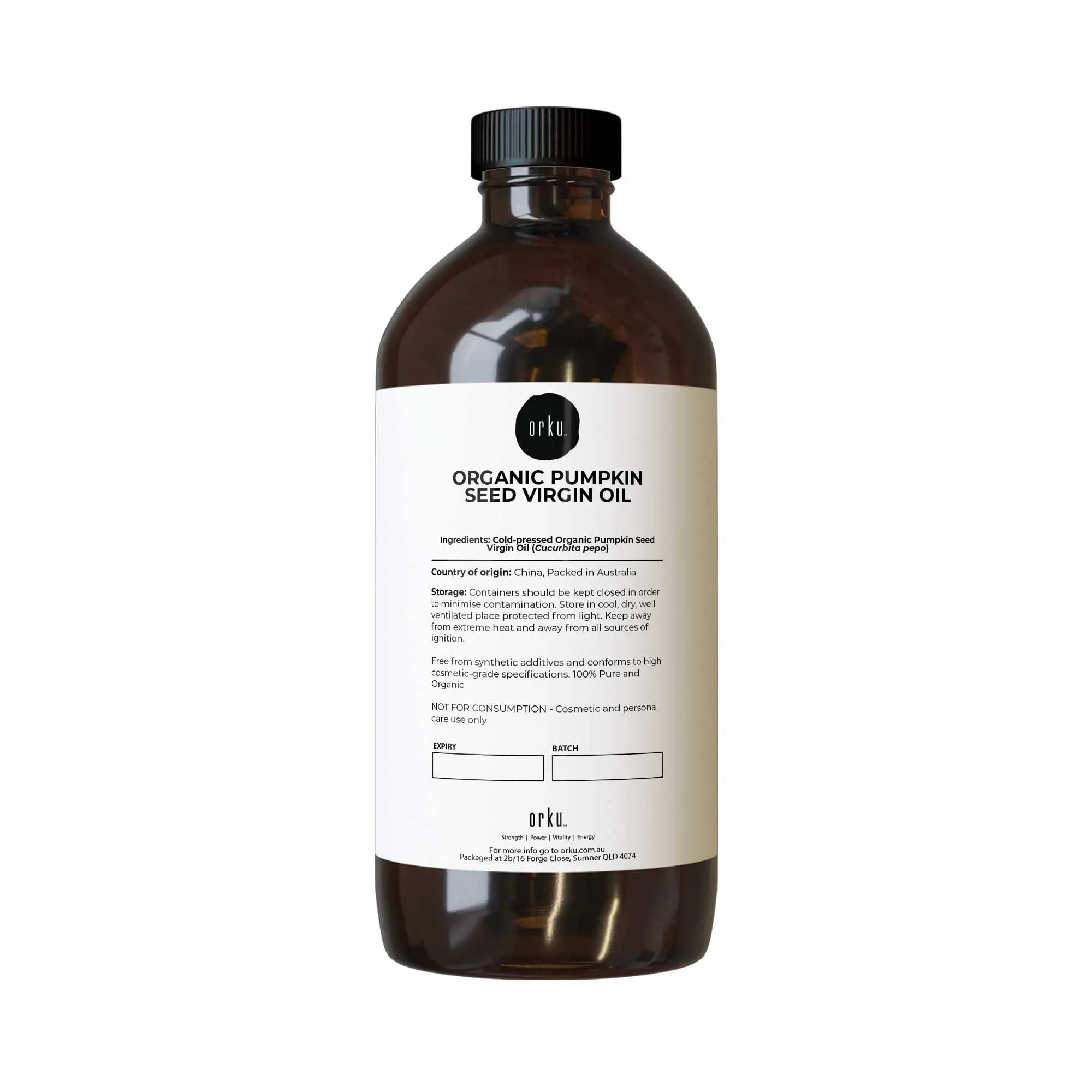 Orku 500ml Organic Pumpkin Seed Oil – Virgin Cold Pressed Unrefined Cosmetic Grade Wholesale Hub