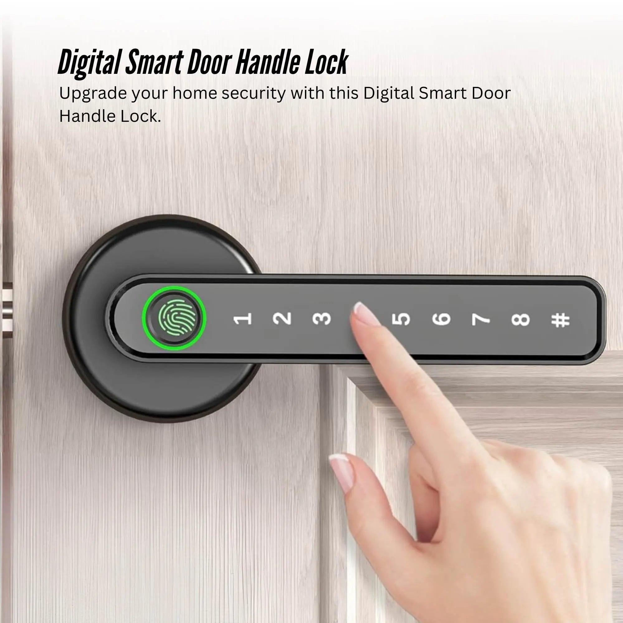 Tooleroo Digital Smart Door Lock Handle - 5in1 Keypad Home Entry Security System Wholesale Hub