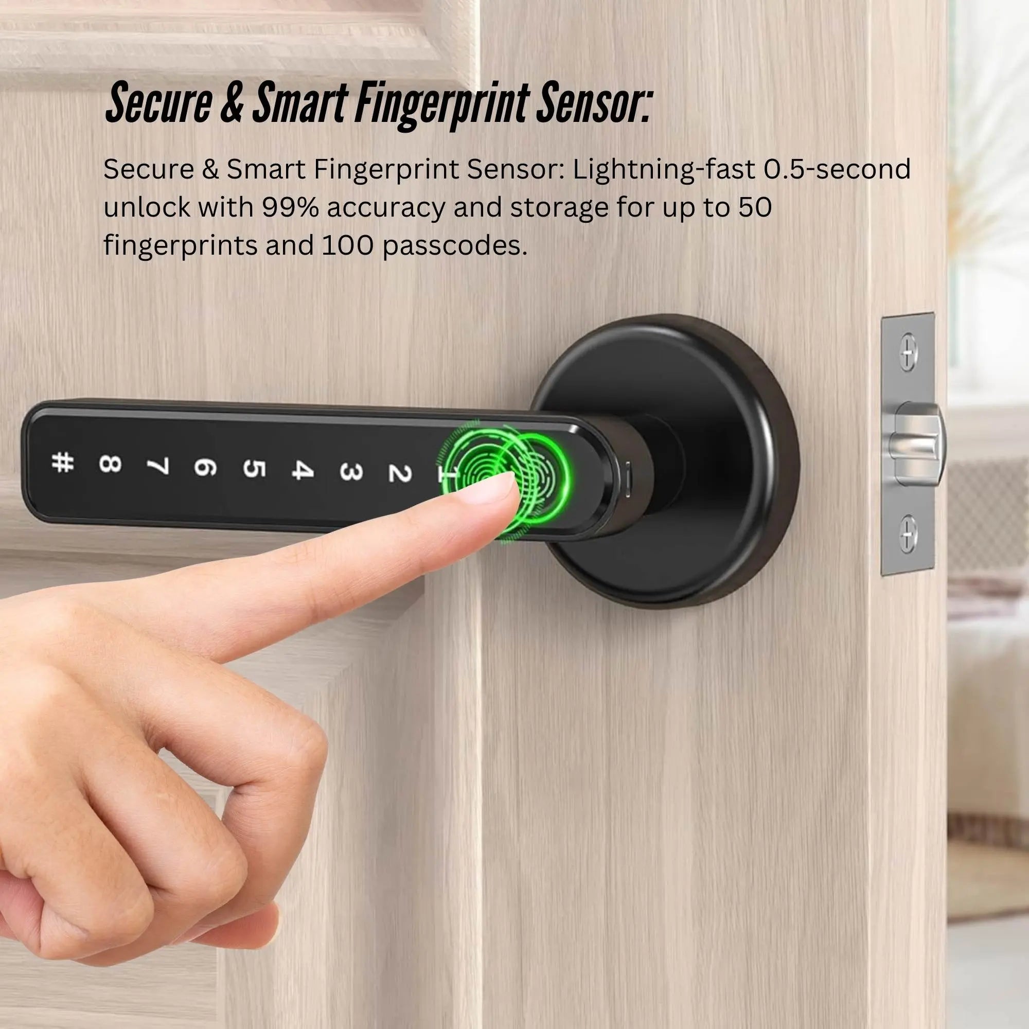 Tooleroo Digital Smart Door Lock Handle - 5in1 Keypad Home Entry Security System Wholesale Hub