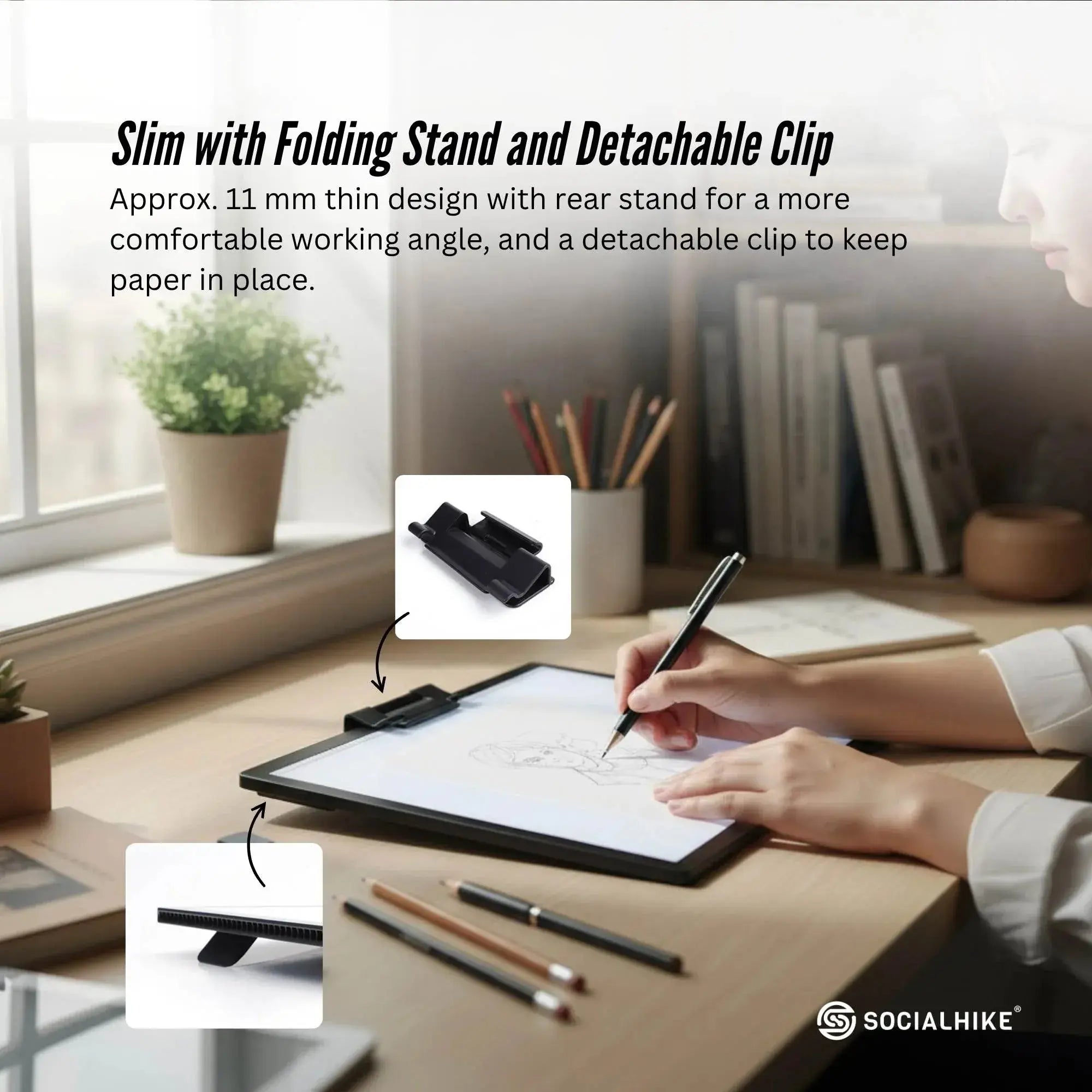 Social Hike A3 LED Light Pad Tracing Board Rechargeable USB-C 3000mAh Light Box Wholesale Hub