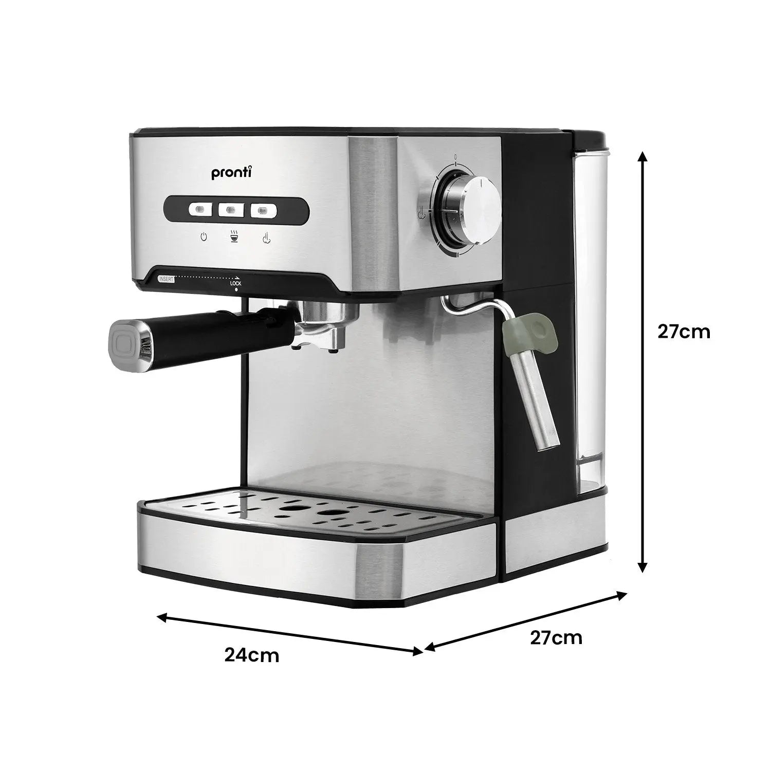 Pronti 1.6L Automatic Coffee Espresso Machine with Steam Frother Wholesale Hub