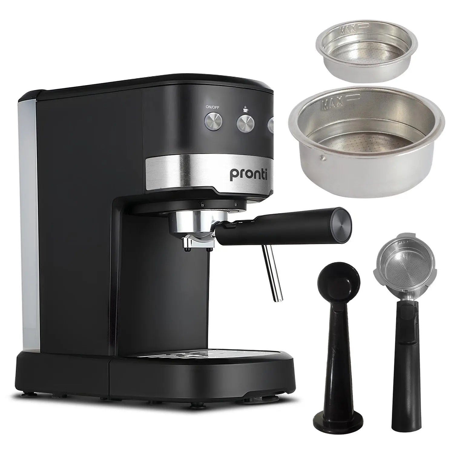 Pronti CM-850D Coffee Machine 20 Bar Espresso Maker with Milk Frother and 1.25L Tank Wholesale Hub