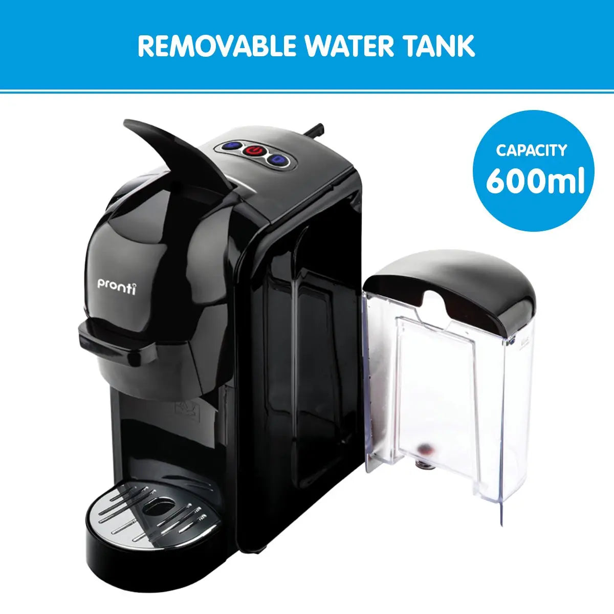 Pronti HomeMaid 3-in-1 Coffee Machine Multi-Capsule Pods and Ground Coffee Nespresso & Caffitaly Compatible CM-511HM Wholesale Hub