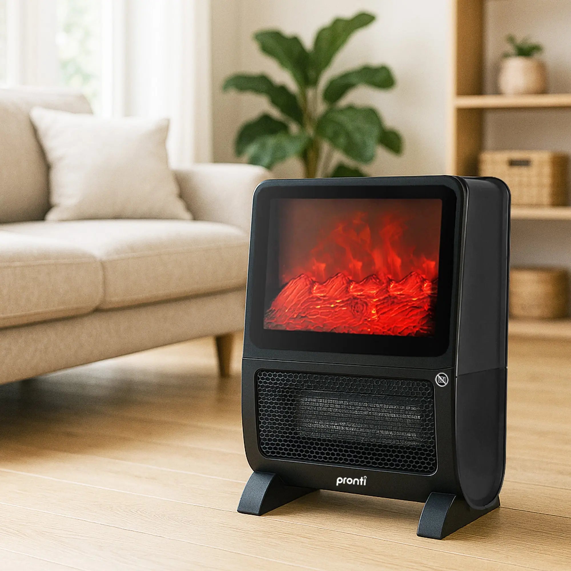 Pronti 2000W 3D Fire PTC Electric Portable Room Heater Wholesale Hub