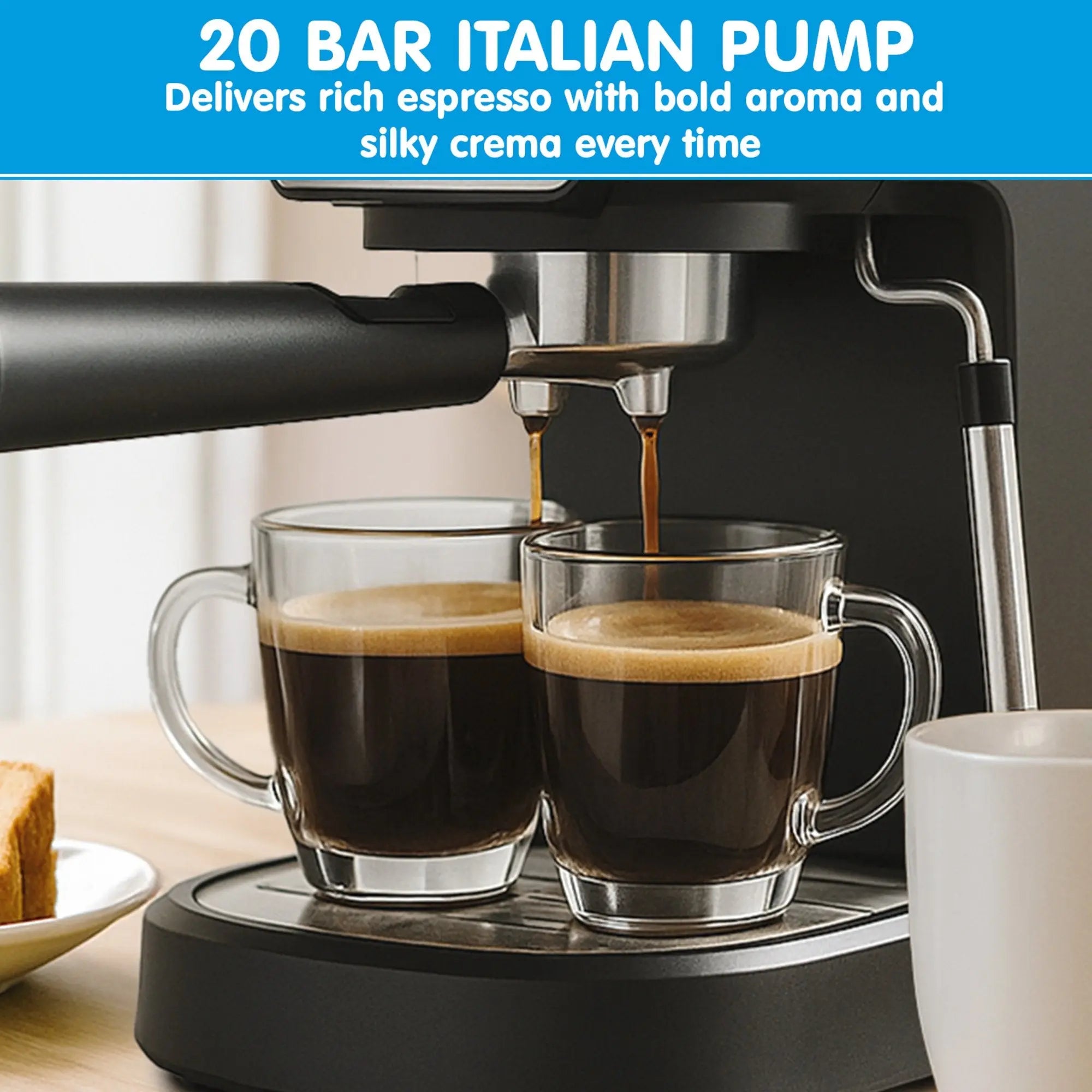 Pronti Breakfast Set with Rose Gold Kettle & Toaster with 1.2L Espresso Machine - Black Wholesale Hub