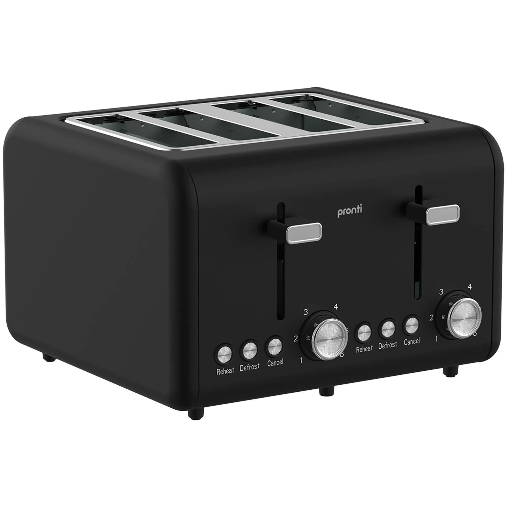 Pronti Silver Noir Collection 4 Slice Toaster and Kettle Bundle Wholesale Hub
