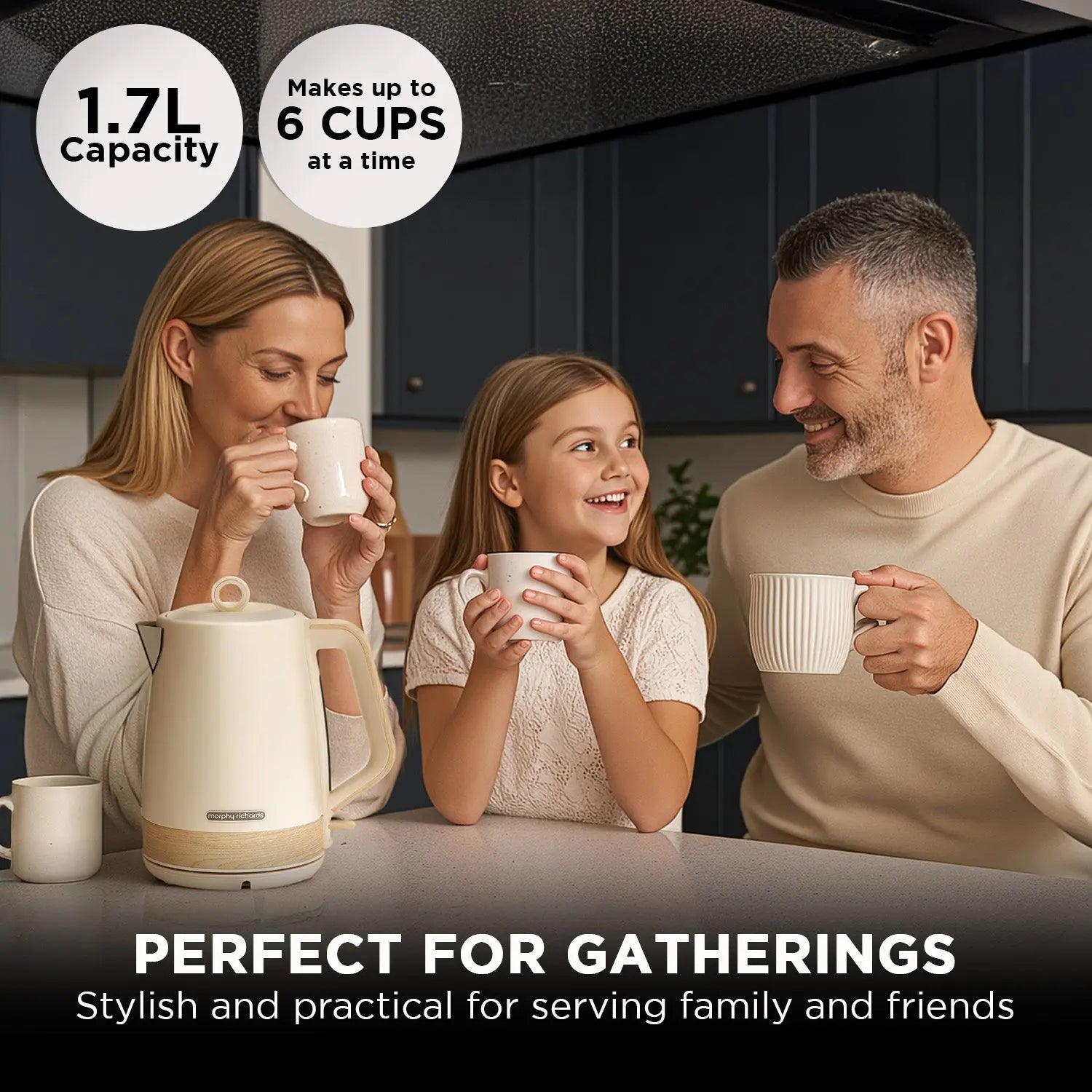 Morphy Richards 1.7L Electric Kettle Essence Scandi Swivel Base Boil-Dry Protection Wholesale Hub