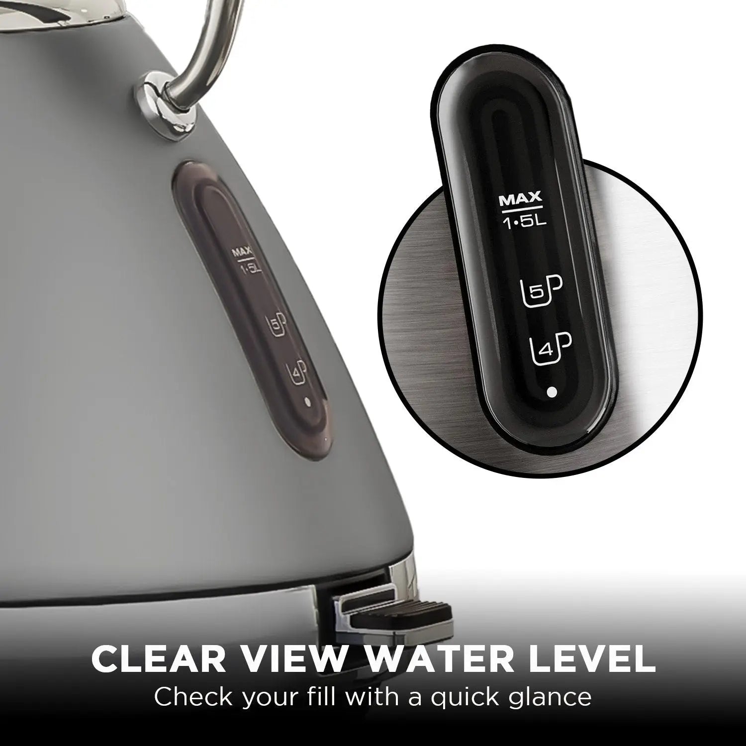 Morphy Richards 1.5L Venture Collection Pyramid Kettle in Steel Grey Wholesale Hub