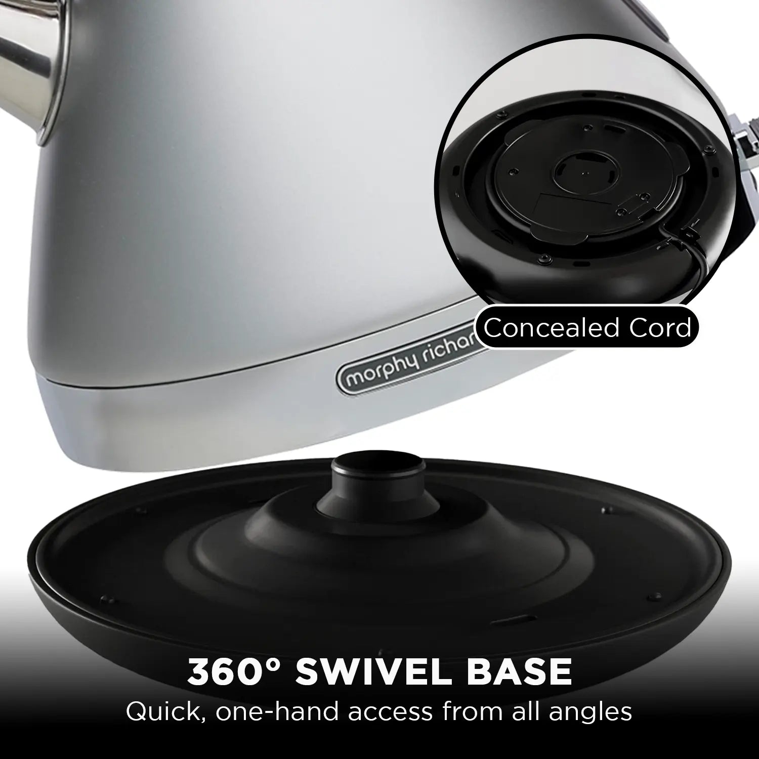 Morphy Richards 1.5L Venture Collection Pyramid Kettle in Steel Grey Wholesale Hub