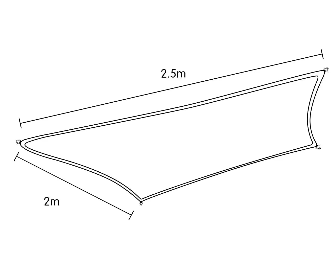 Wallaroo Rectangular Shade Sail 2 x 2.5m Wholesale Hub