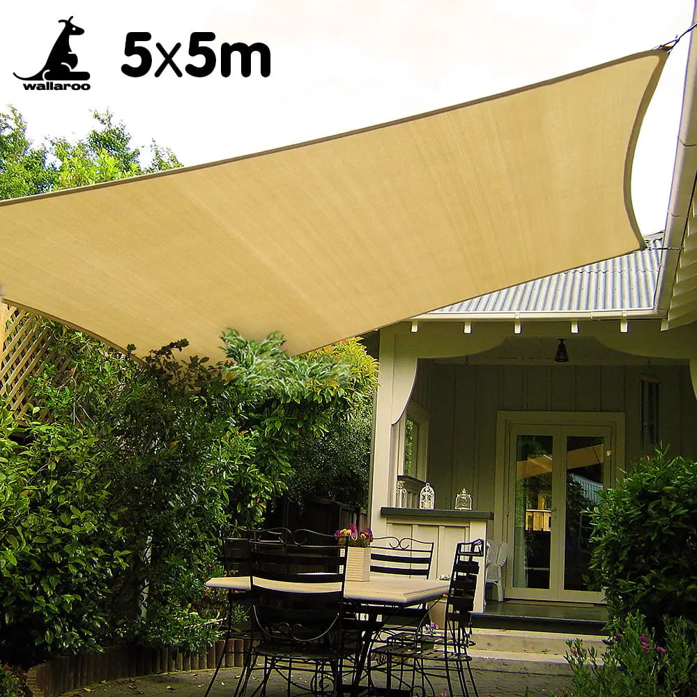 Wallaroo Square Shade Sail 5m x 5m - Sand Wholesale Hub