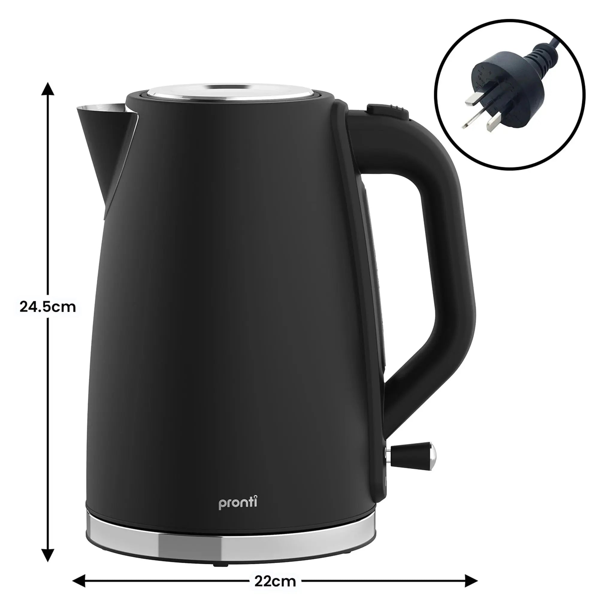 Pronti Breakfast Set with HomeMaid Coffee Machine, Silver Noir Toaster & Kettle Wholesale Hub
