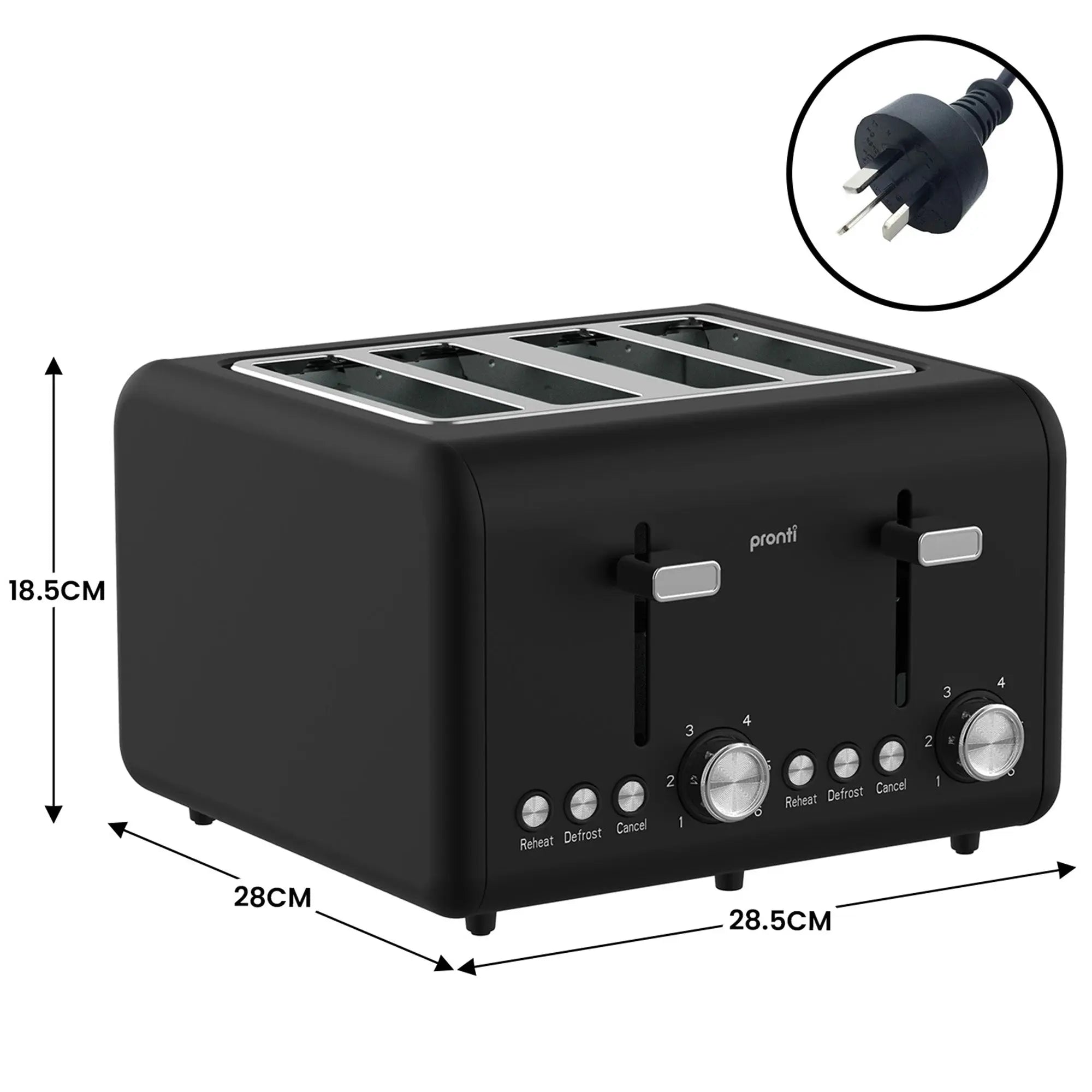 Pronti Breakfast Set with HomeMaid Coffee Machine, Silver Noir Toaster & Kettle Wholesale Hub