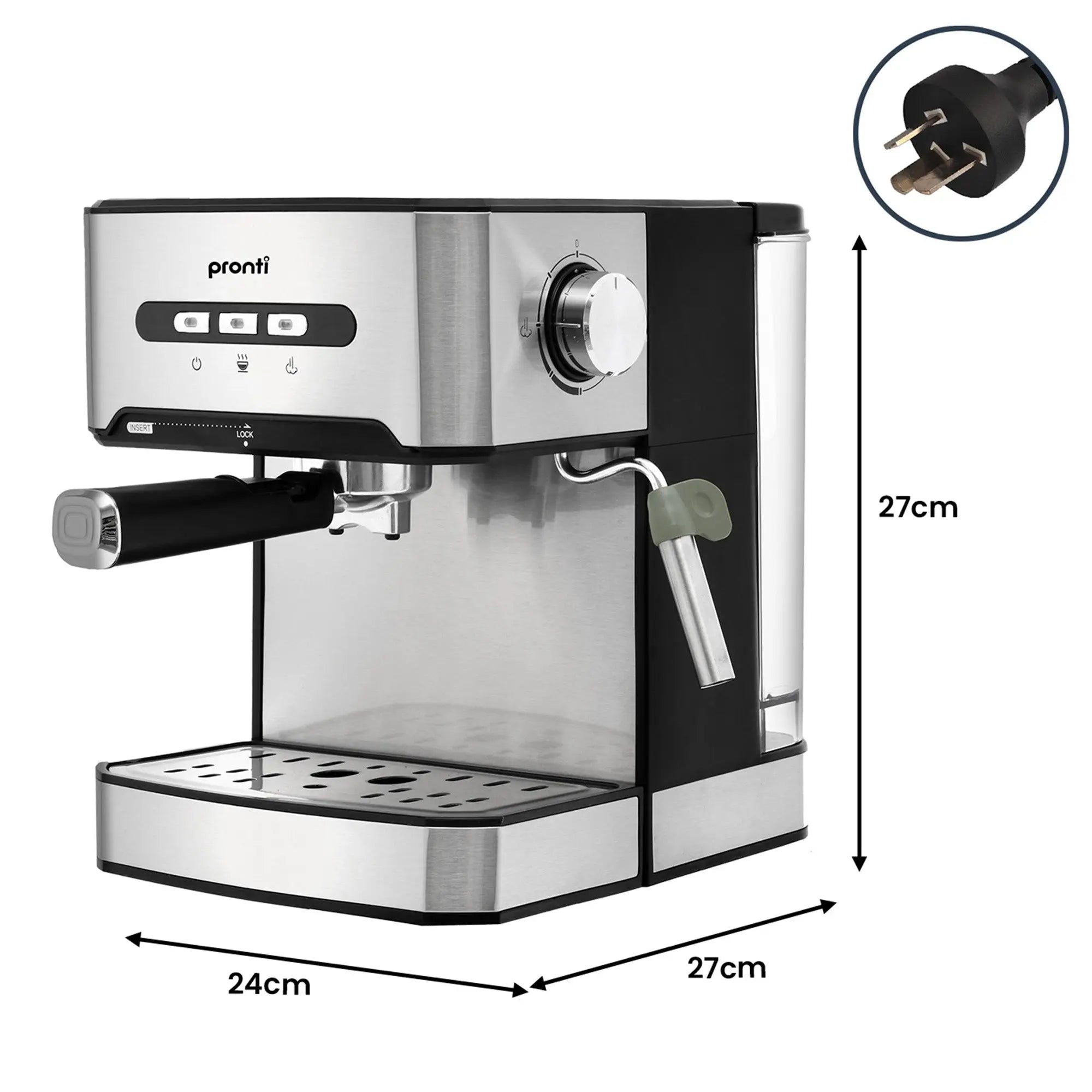 Pronti Breakfast Set with 1.6L Coffee Machine, Silver Noir Toaster & Kettle Wholesale Hub