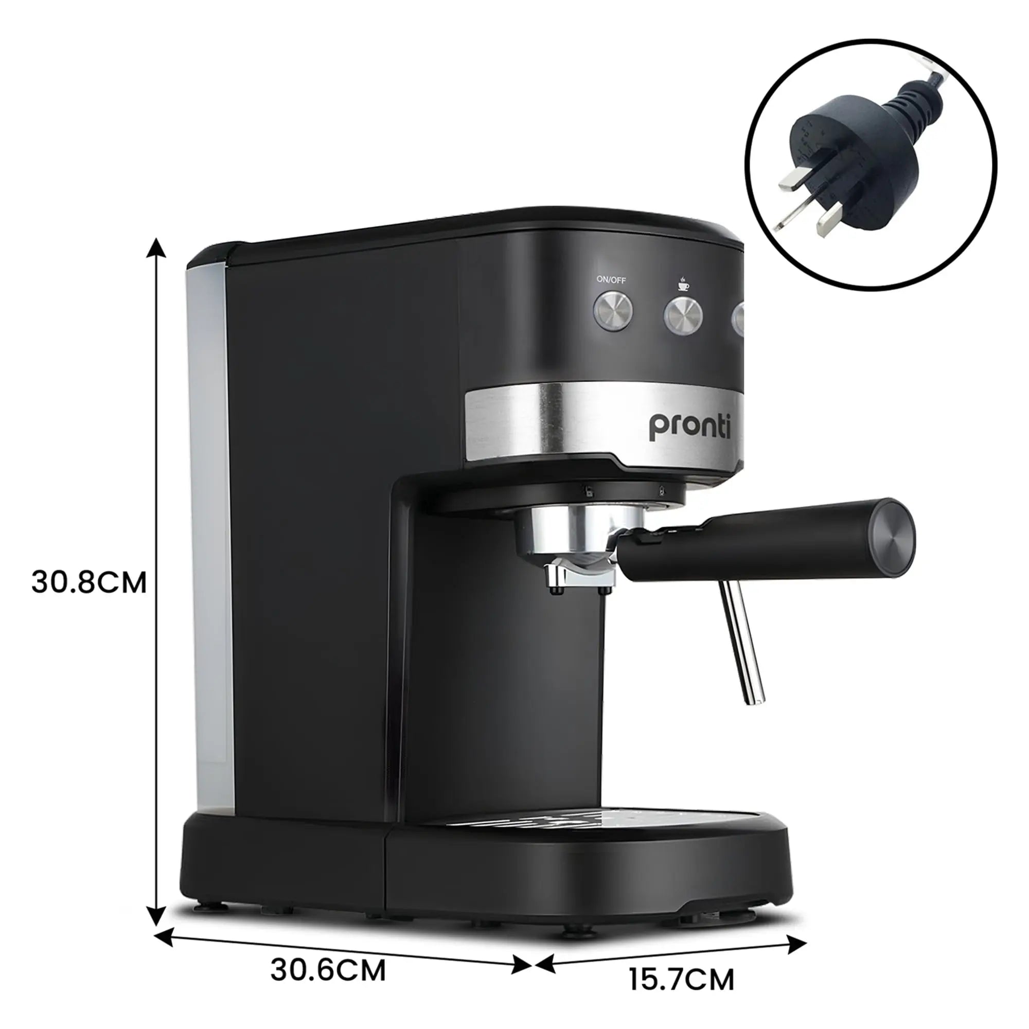 Pronti Breakfast Set with 1.25L Coffee Machine, Silver Noir Toaster & Kettle Wholesale Hub