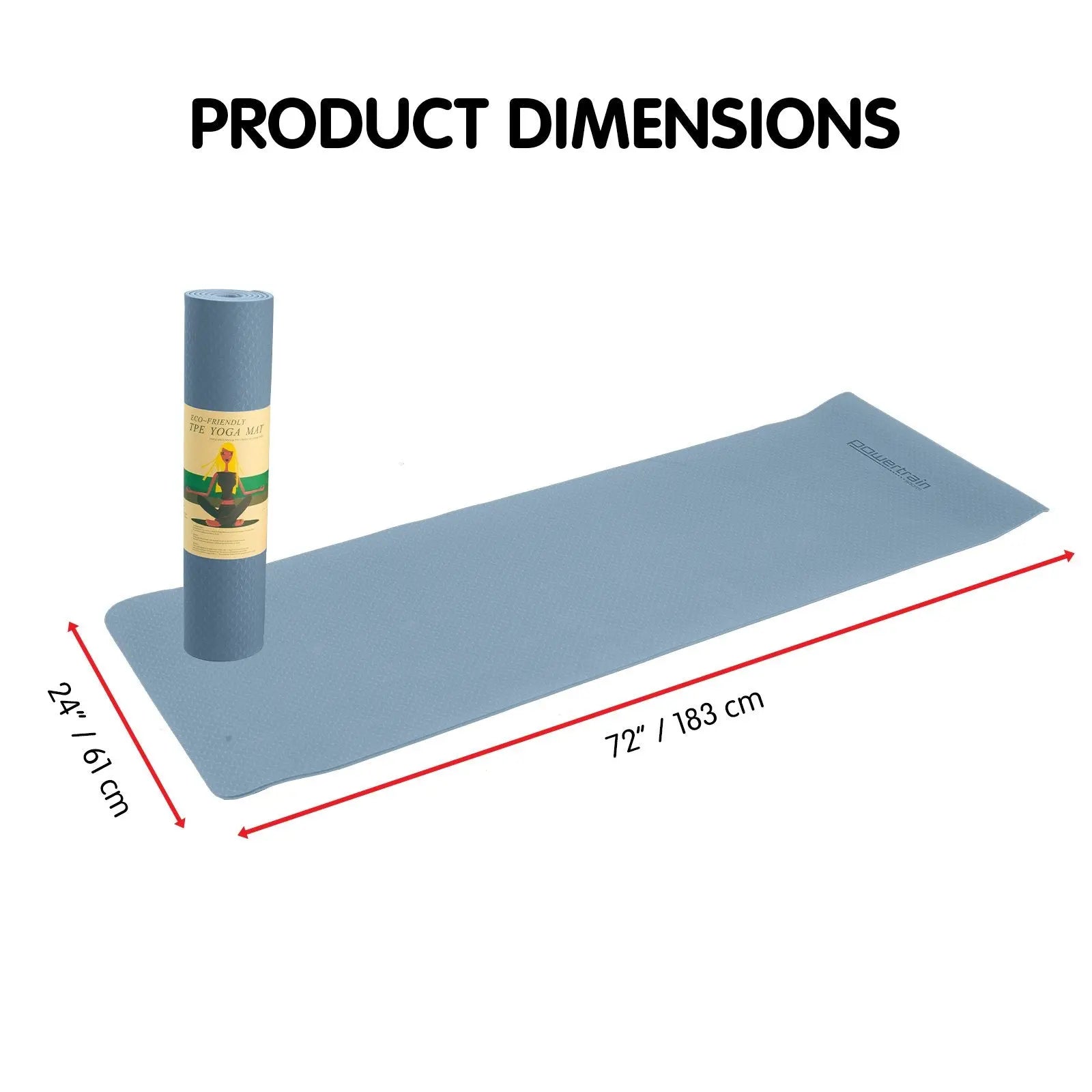 Powertrain Dual Layer 6mm Yoga Mat | Sky Blue | Non-slip Surface And Carry Strap For Ultimate Comfort And Portability Wholesale Hub