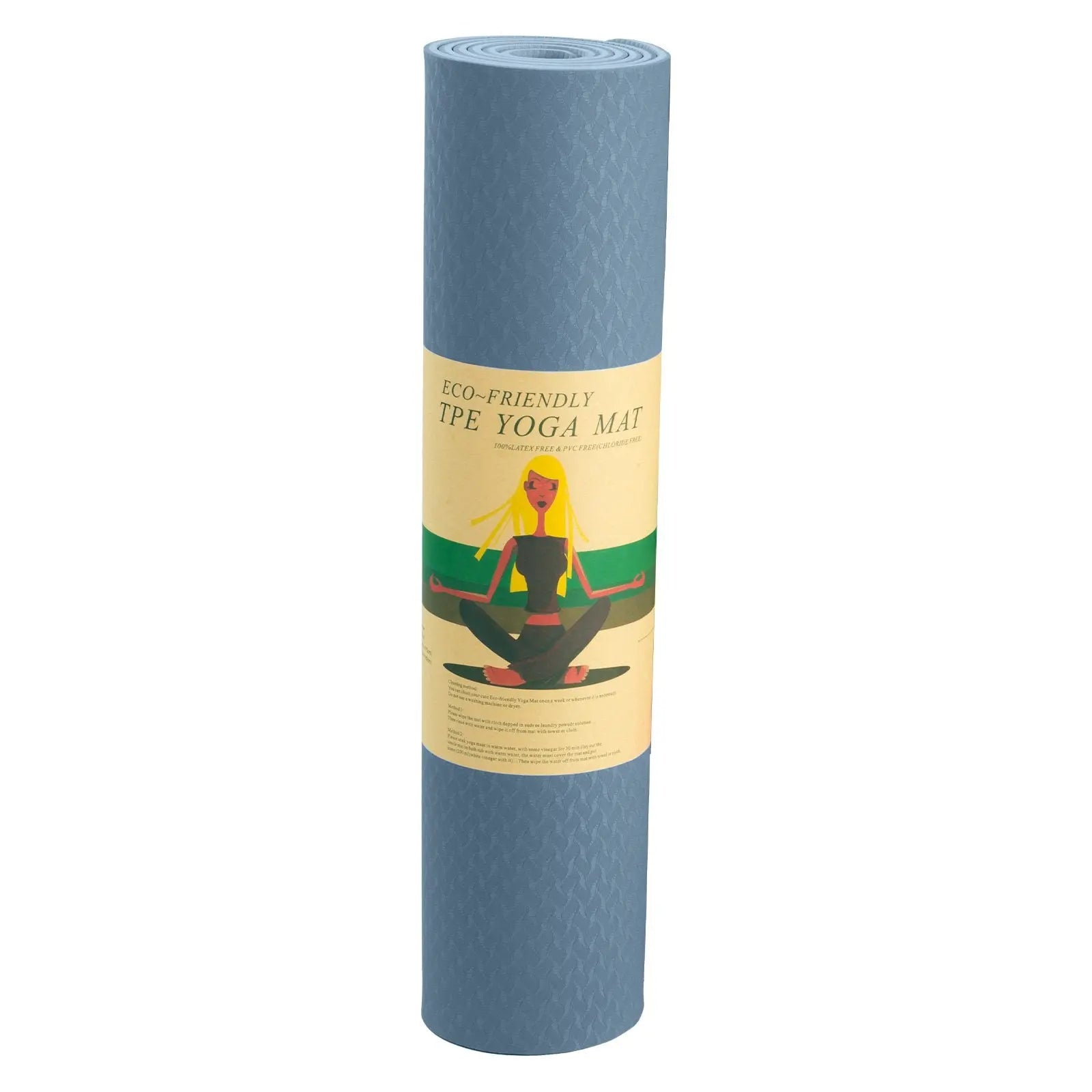 Powertrain Dual Layer 6mm Yoga Mat | Sky Blue | Non-slip Surface And Carry Strap For Ultimate Comfort And Portability Wholesale Hub
