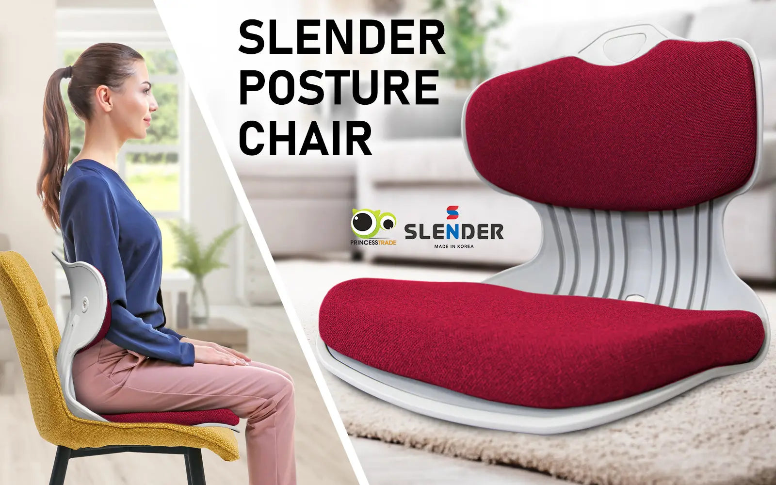 Slender Chair Posture Correction Seat Floor Lounge Padded Stackable RED Wholesale Hub