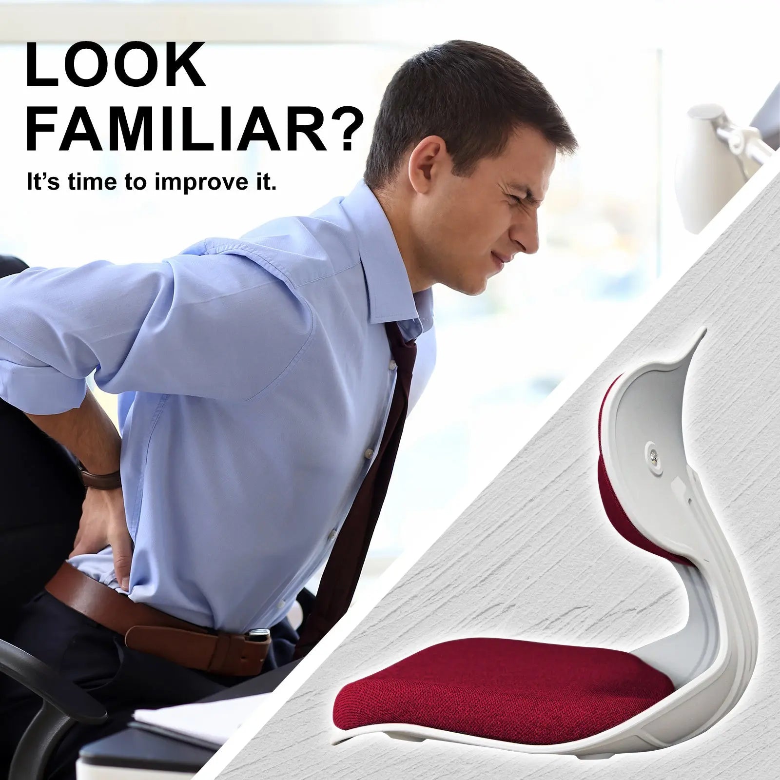 Slender Chair Posture Correction Seat Floor Lounge Padded Stackable RED Wholesale Hub