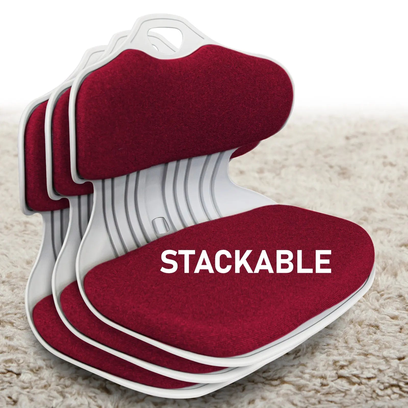 Slender Chair Posture Correction Seat Floor Lounge Padded Stackable RED Wholesale Hub