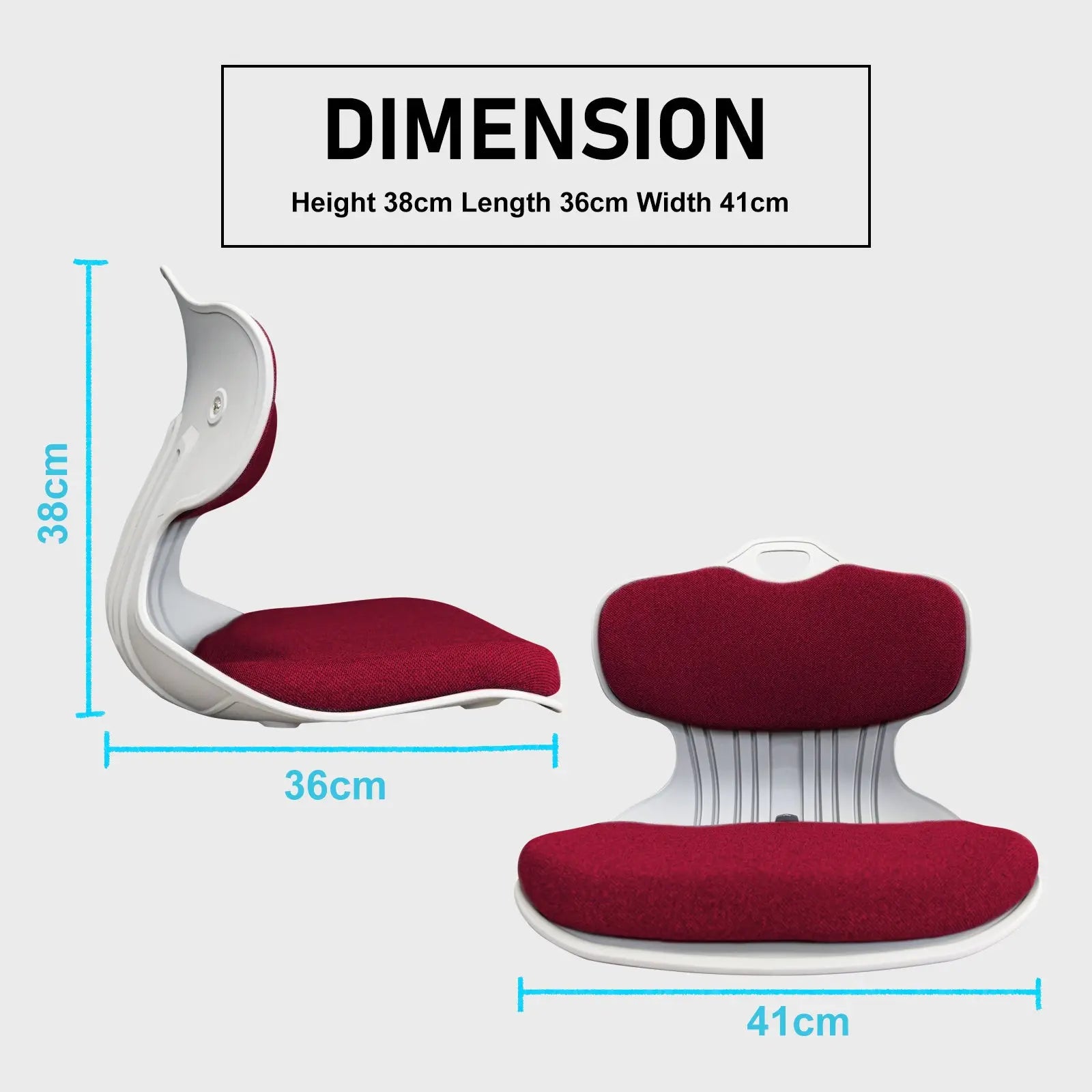 Slender Chair Posture Correction Seat Floor Lounge Padded Stackable RED Wholesale Hub