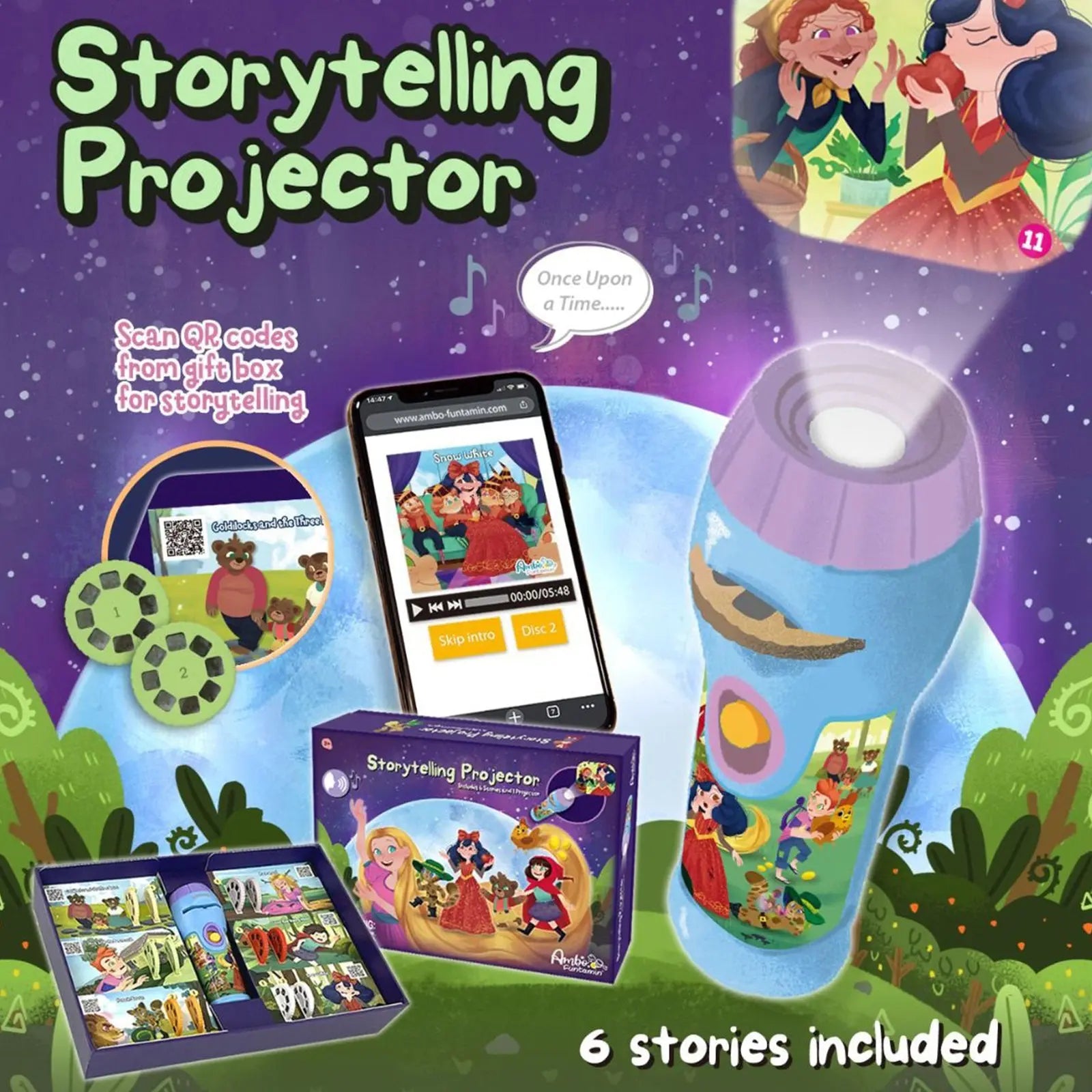 Storytelling Torch Projector 6 Stories Gift Set - Audio Kids Learning STEM Toy - Series 2 Wholesale Hub