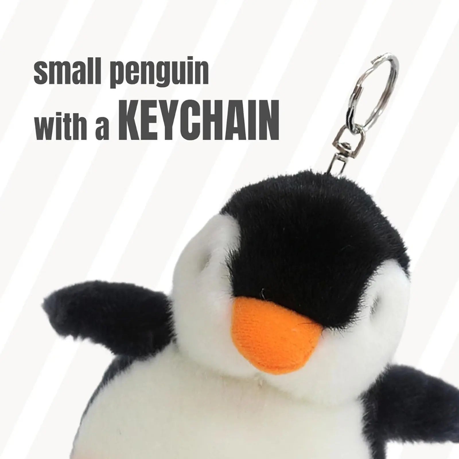 2X Plush Penguin Keychain Or Doll With Sound Activation GREY Wholesale Hub