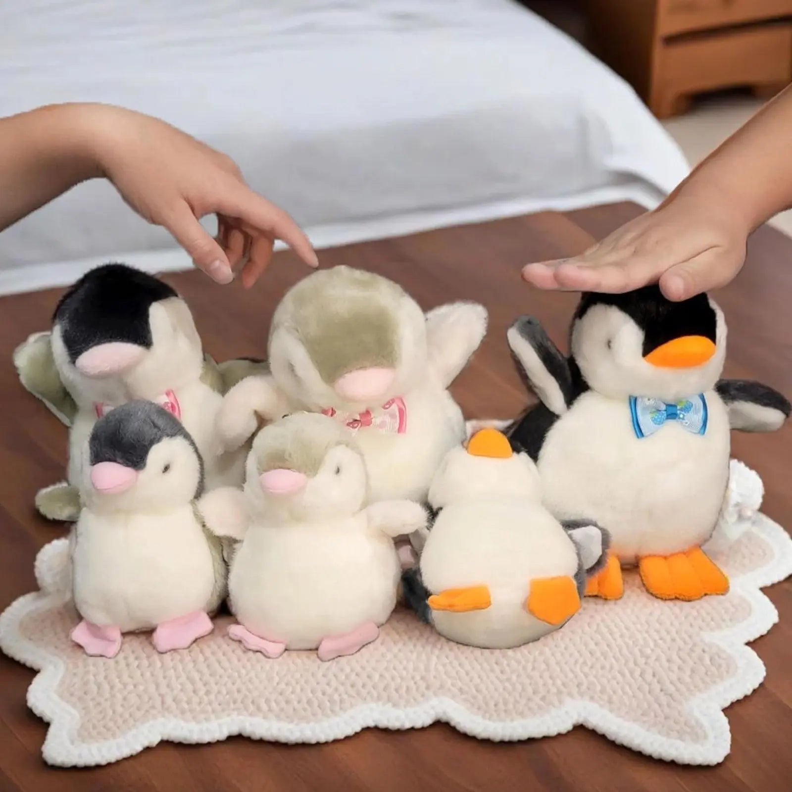 2X Plush Penguin Keychain Or Doll With Sound Activation GREY Wholesale Hub